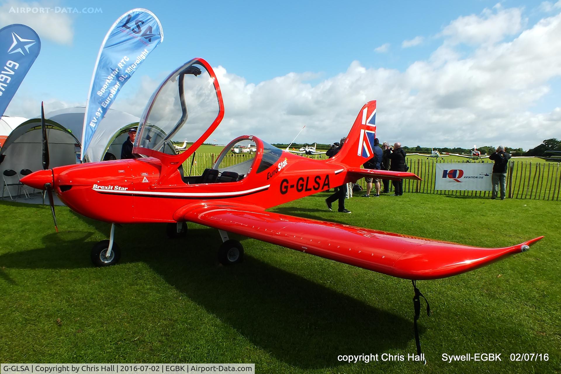 G-GLSA, 2015 Evektor EV-97 Eurostar SL C/N 2014-4216, at Aeroexpo 2016
