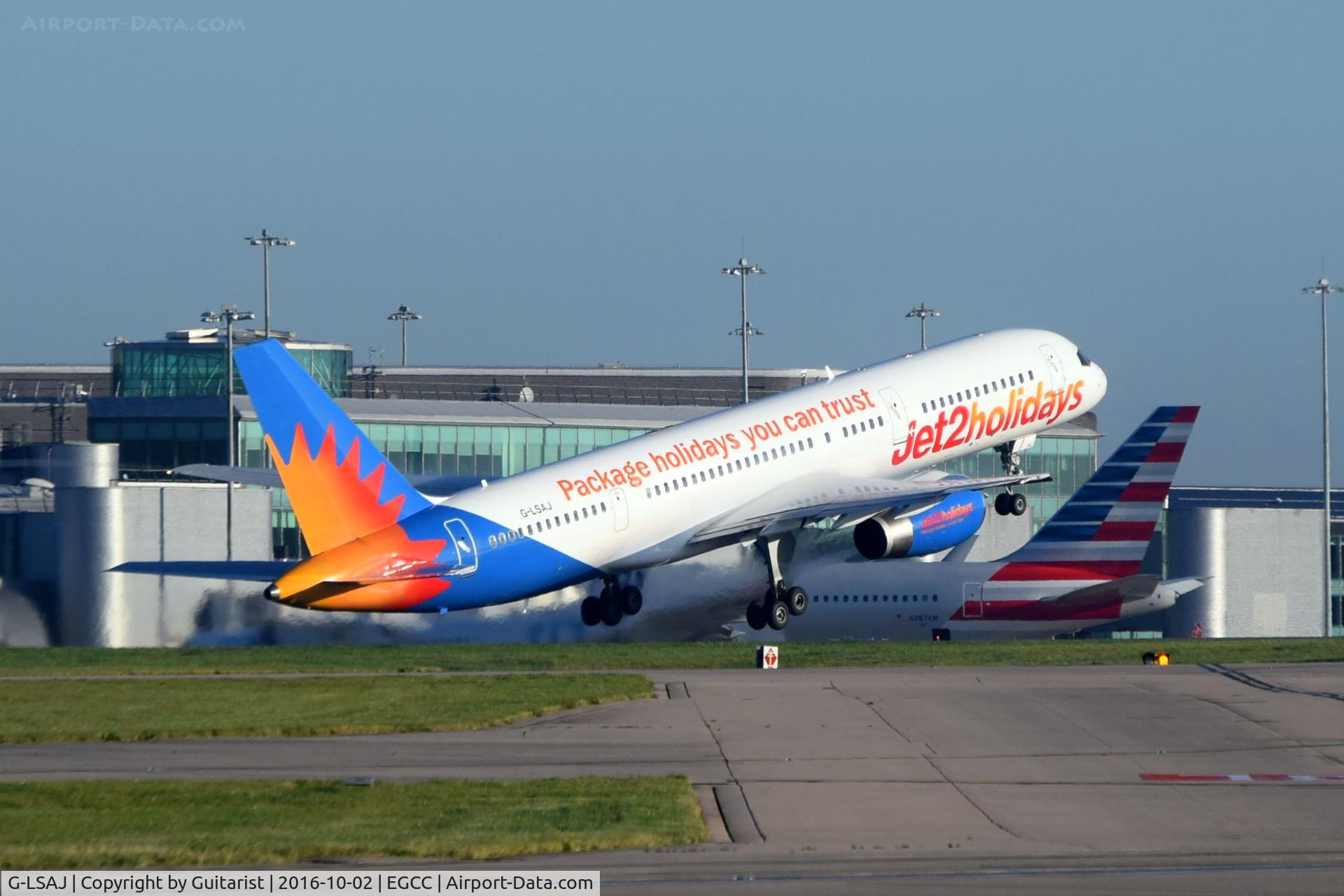 G-LSAJ, 1990 Boeing 757-236 C/N 24793, At Manchester