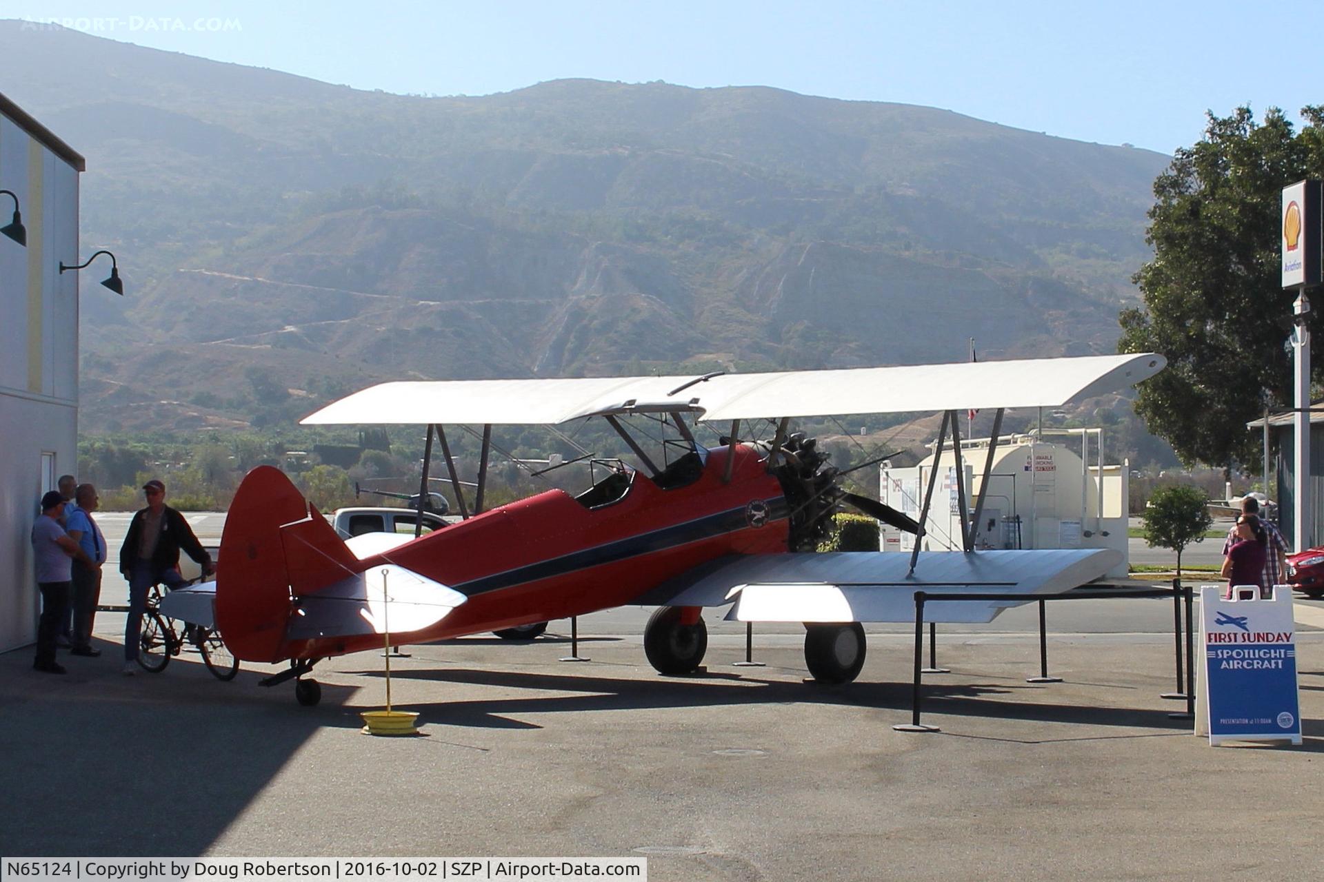 N65124, 1943 Boeing A75N1(PT17) C/N 75-1260, 1943 Boeing Stearman A75N1 (PT-17) 'Spirit of OPEC', P&W R985 450 Hp Wasp Jr. upgrade from Continental W670 220 Hp by Jacobs, featured aircraft-Aviation Museum of Santa Paula