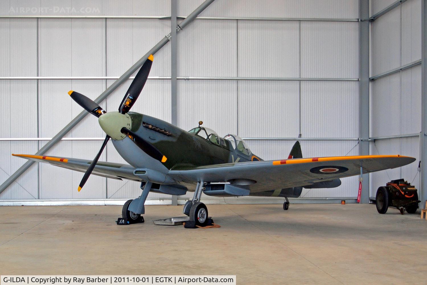 G-ILDA, 1944 Supermarine 509 Spitfire TR.IXc C/N CBAF.10164, Supermarine Spitfire HF.IX [CBAF.10164] Oxford-Kidlington~G 01/10/2011. Marked SM520 previous military serial.