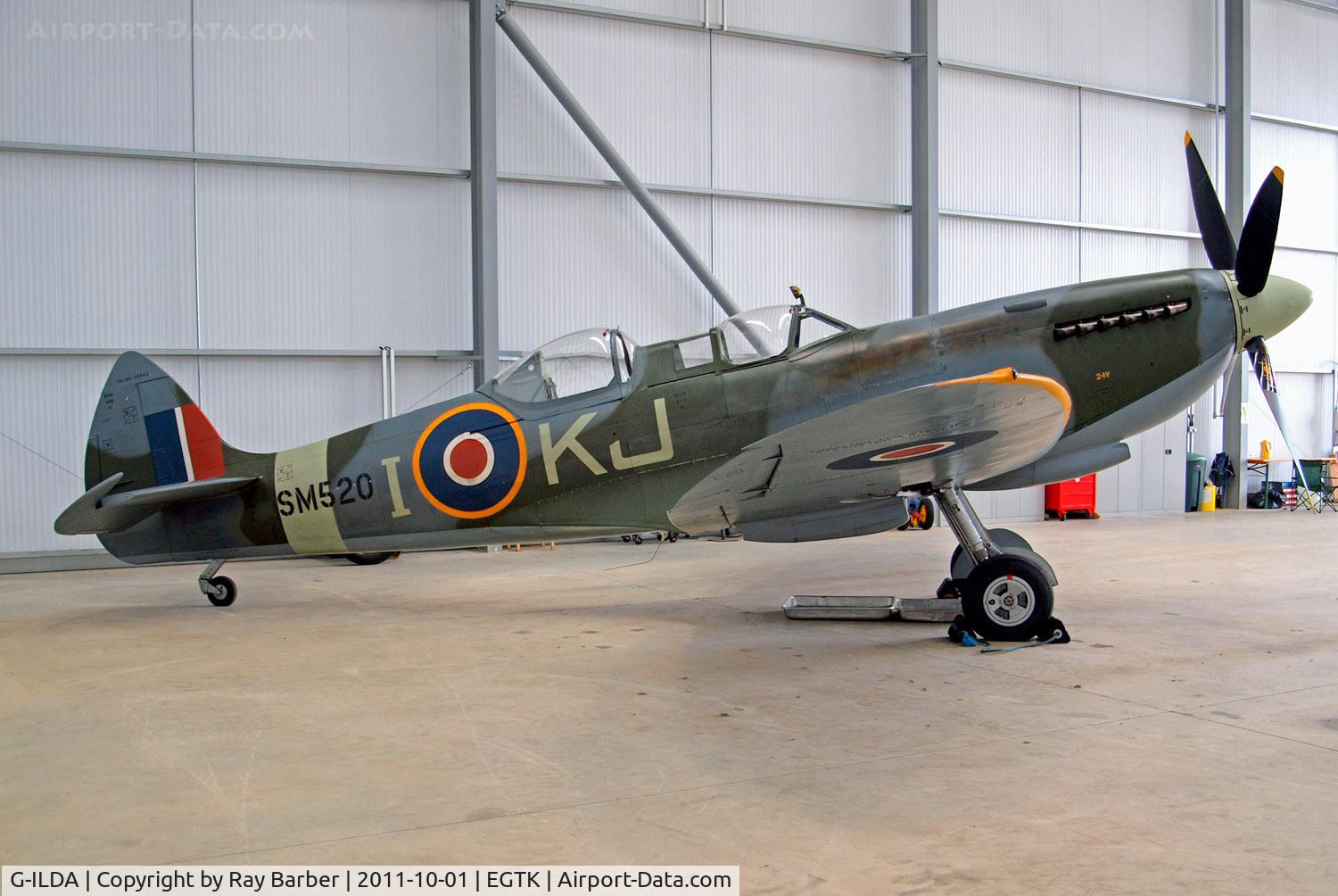 G-ILDA, 1944 Supermarine 509 Spitfire TR.IXc C/N CBAF.10164, Supermarine Spitfire HF.IX [CBAF.10164] Oxford-Kidlington~G 01/10/2011. Marked SM520 previous military serial.