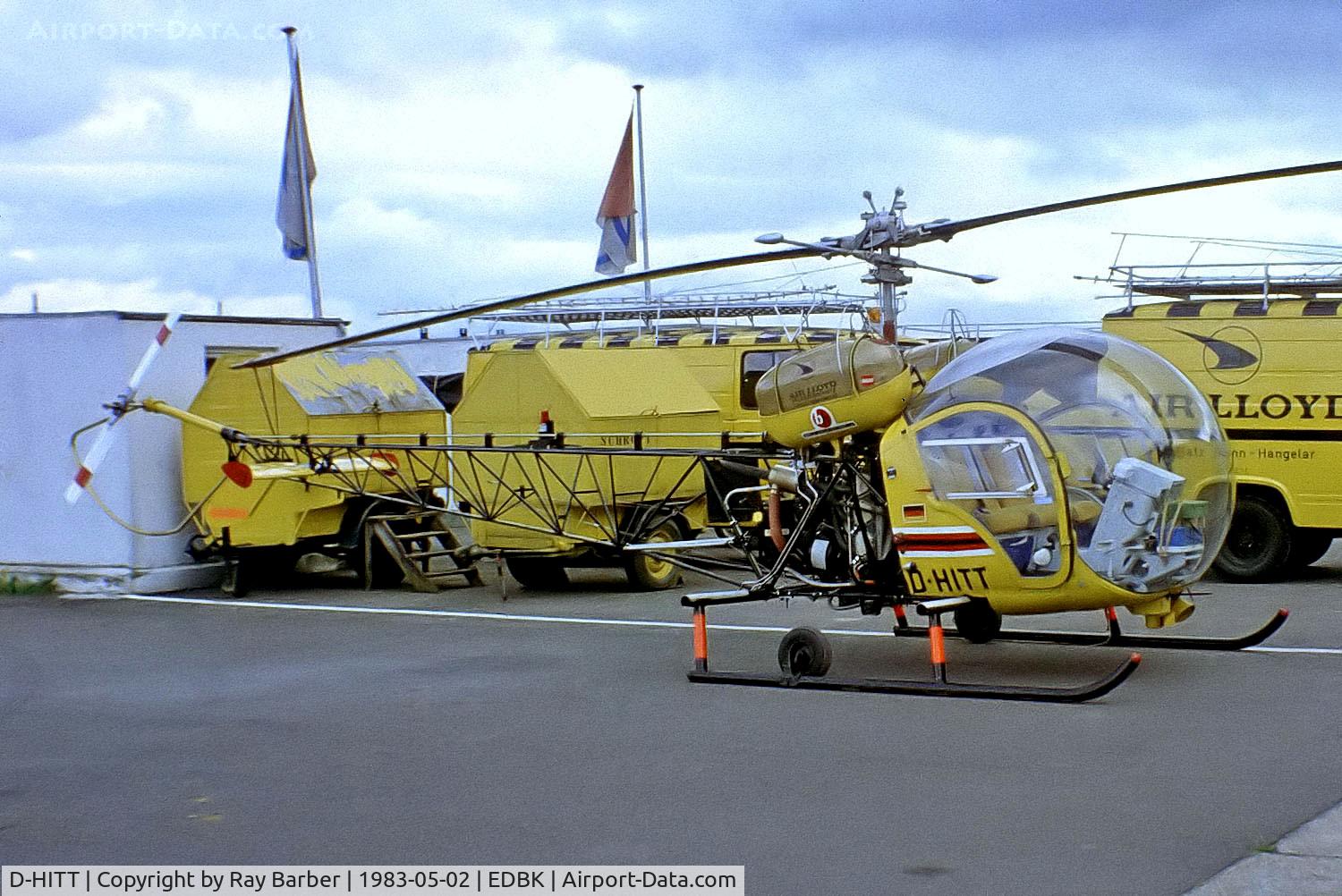D-HITT, 1971 Bell 47G-4A C/N 7746, Bell 47G-4A [7746] Bonn-Hangelar~D 02/05/1983. From a slide.