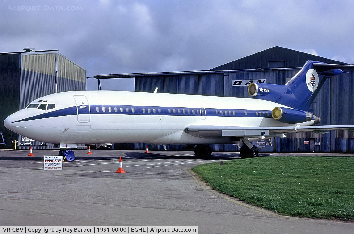 VR-CBV, 1967 Boeing 727-193 C/N 19620, Boeing 727-193 [19620] Lasham~G @ 1991. From a slide.