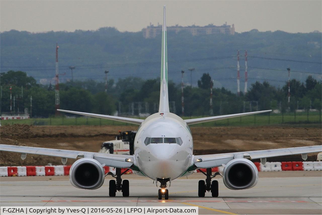 F-GZHA, 2007 Boeing 737-8GJ C/N 34901, Boeing 737-8GJ, Holding point rwy 08, Paris-Orly Airport (LFPO-ORY)