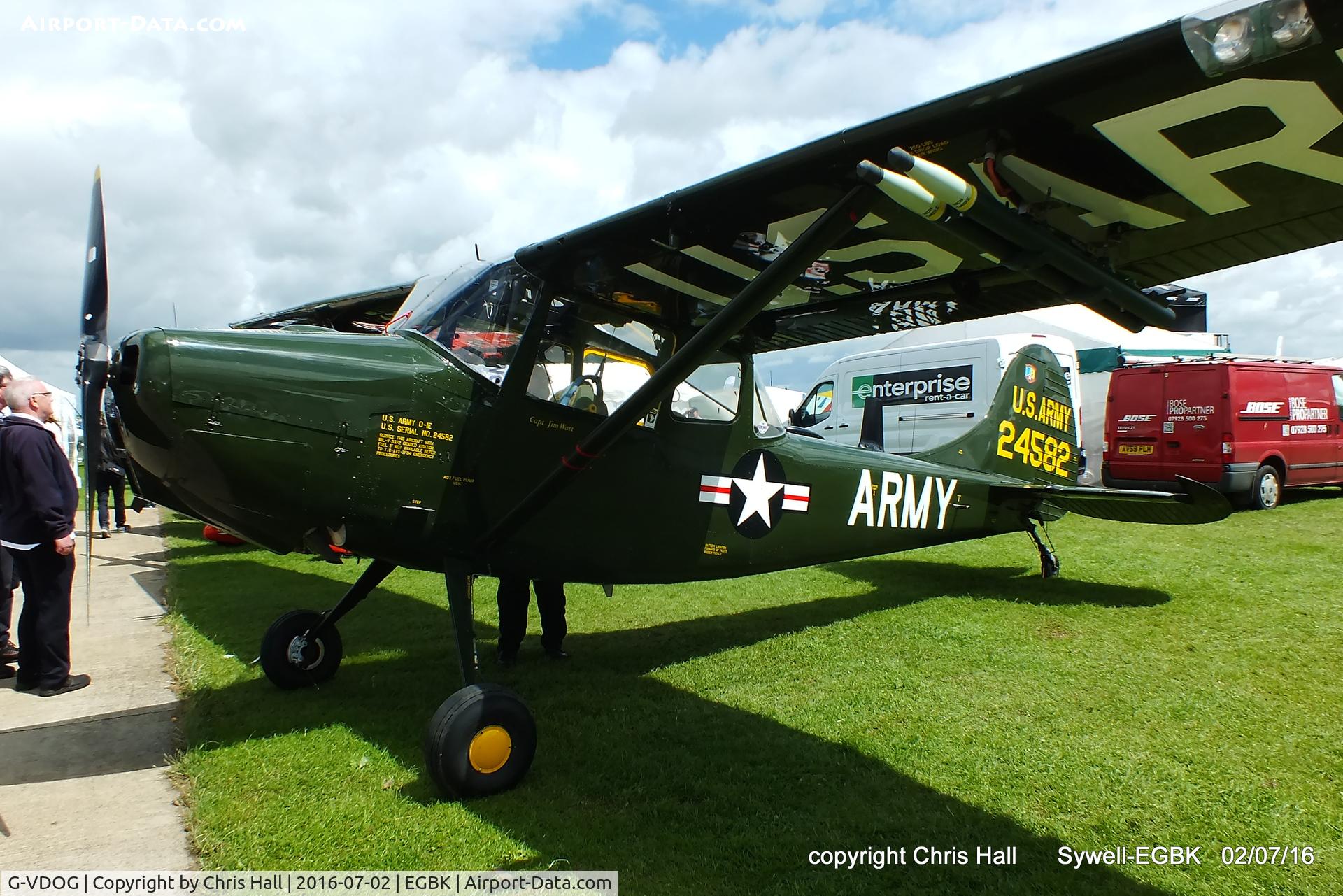 G-VDOG, 1958 Cessna O-1E Bird Dog C/N 24582, at Aeroexpo 2016