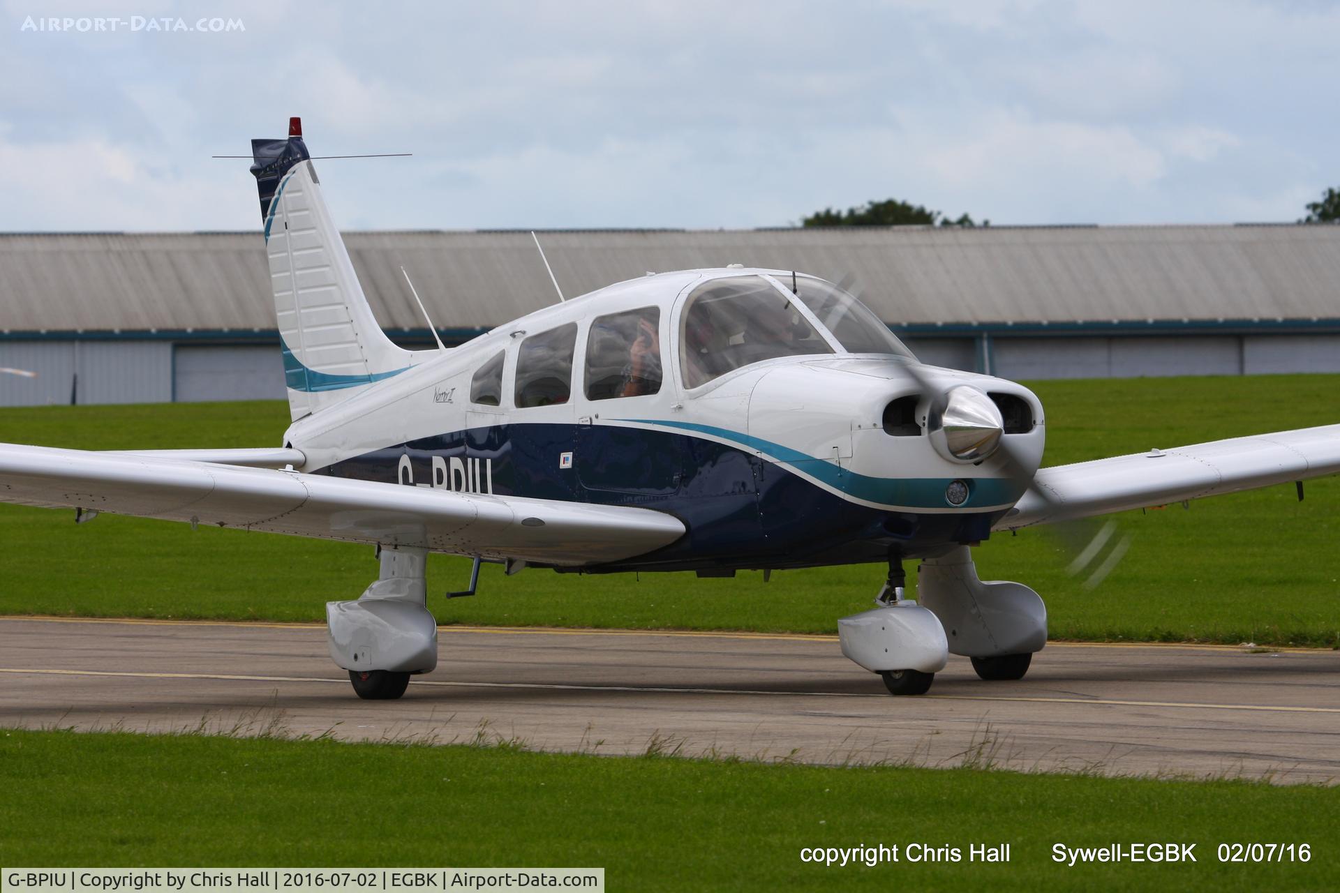 G-BPIU, 1979 Piper PA-28-161 Cherokee Warrior II C/N 28-7916303, at Aeroexpo 2016