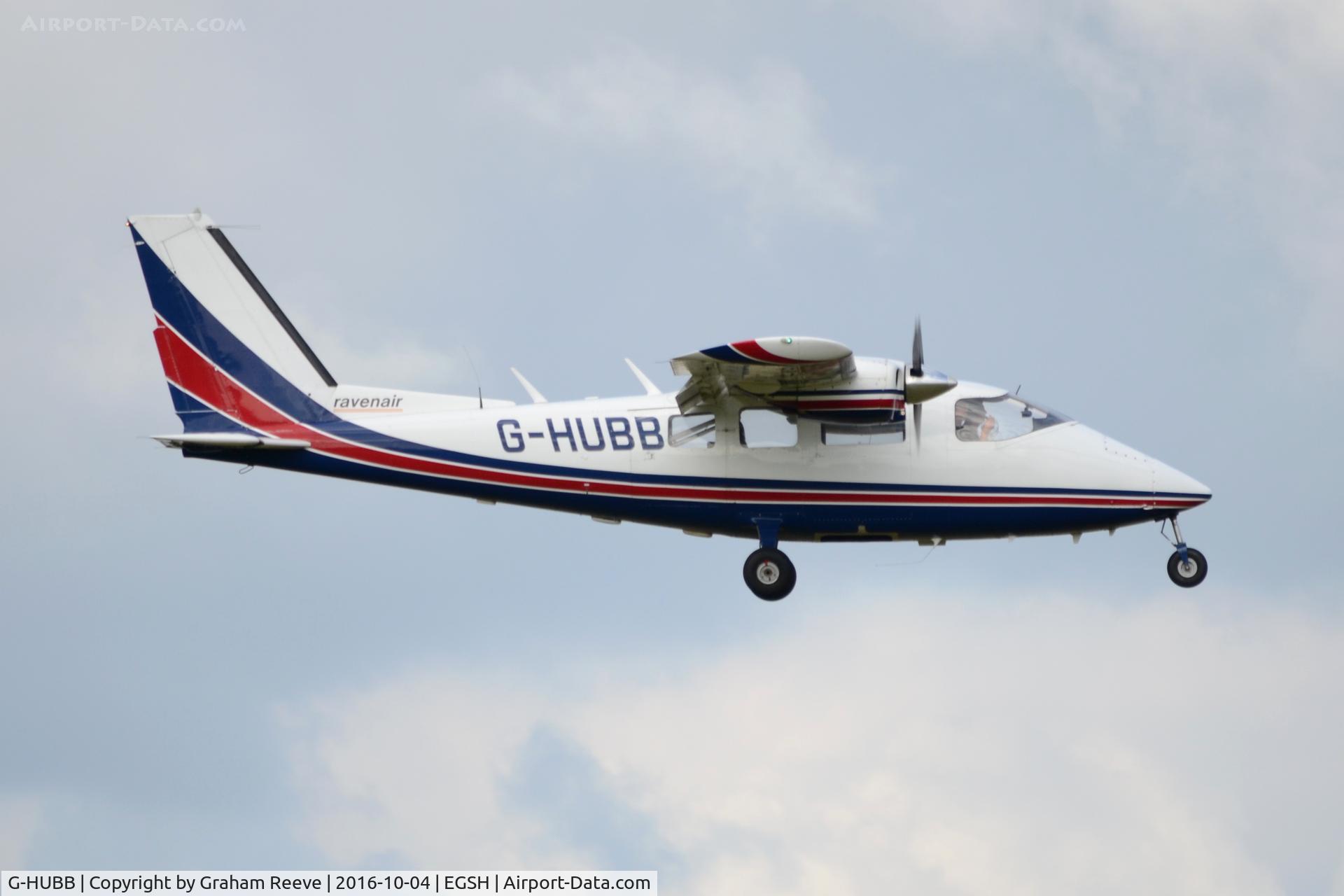 G-HUBB, 1979 Partenavia P-68B Victor C/N 194, Landing at Norwich.
