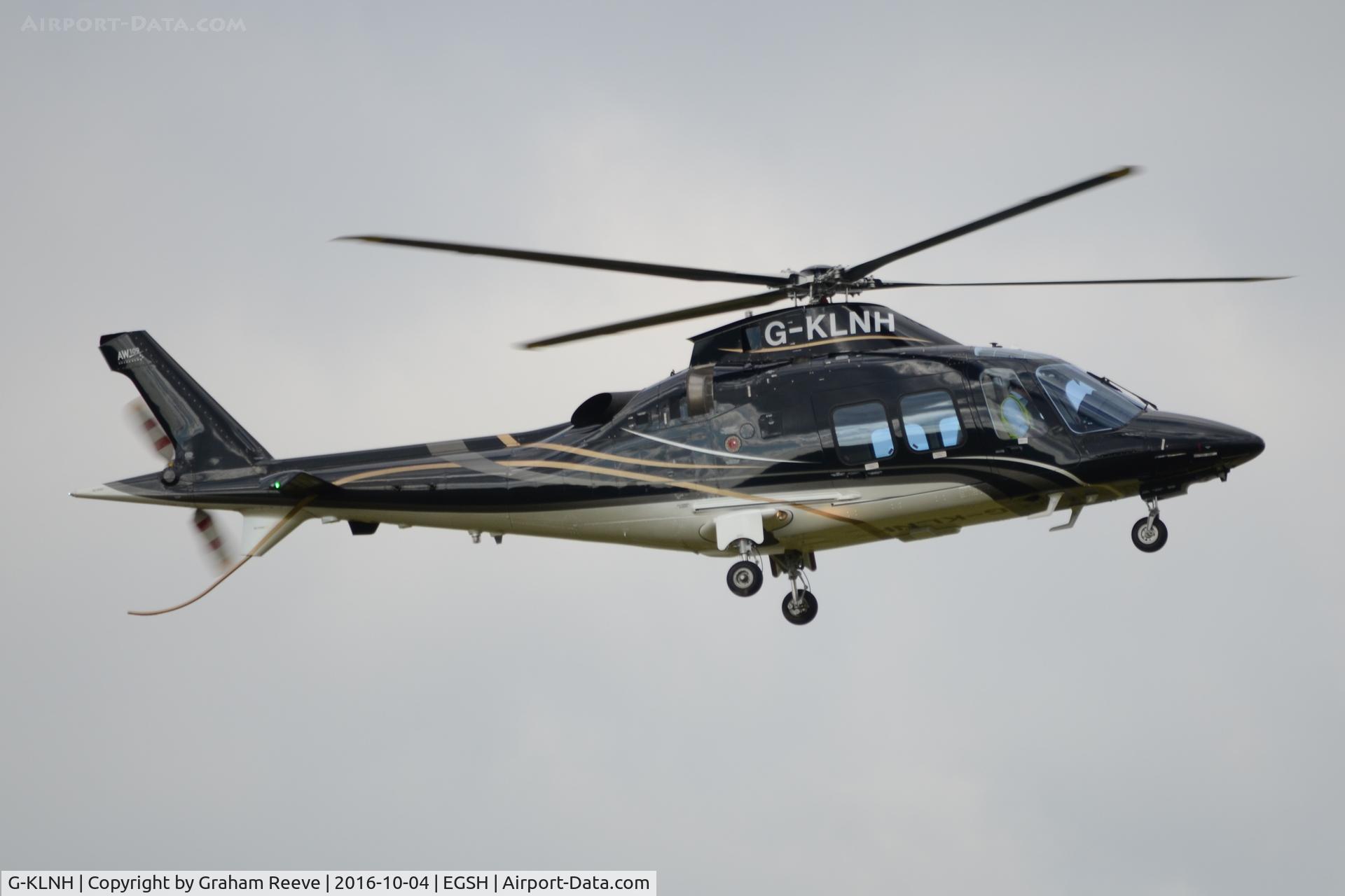 G-KLNH, 2016 AgustaWestland AW-109SP Grand New C/N 22364, Landing at Norwich.
