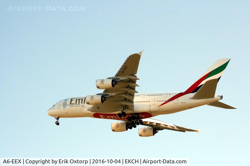 A6-EEX, 2014 Airbus A380-861 C/N 154, A6-EEX landing rw 04R