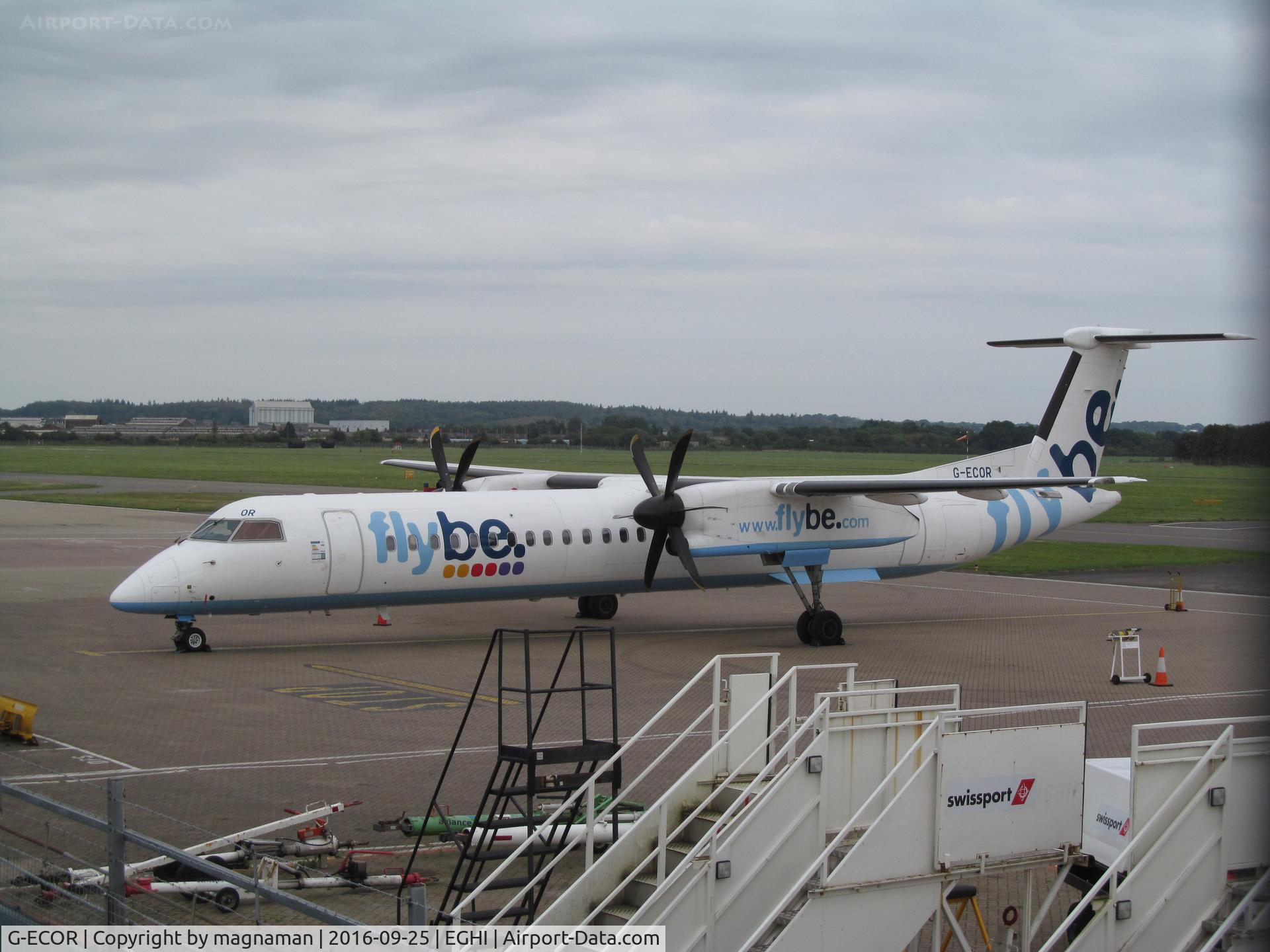 G-ECOR, 2009 De Havilland Canada DHC-8-402Q Dash 8 C/N 4248, from car park
