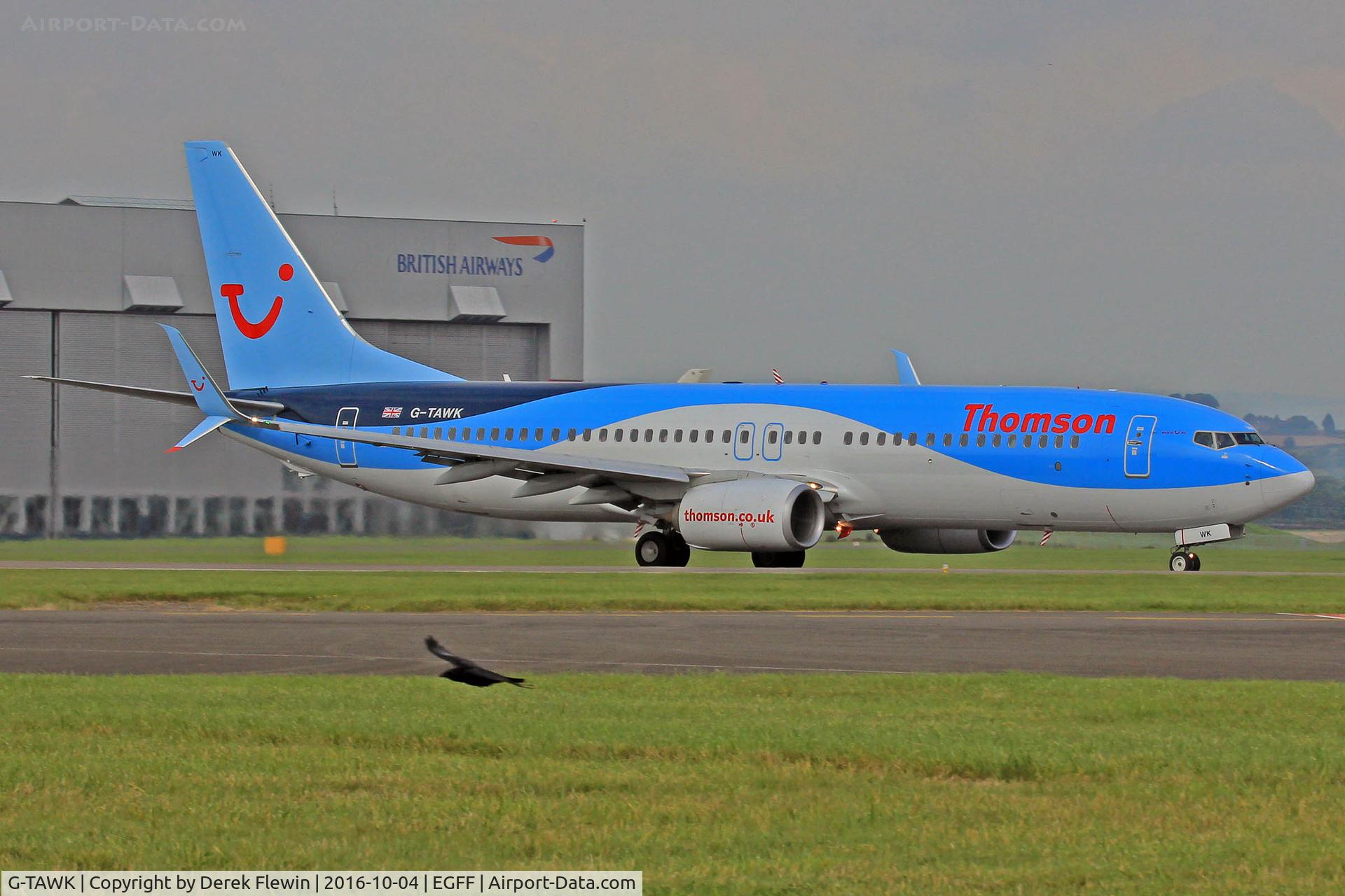 G-TAWK, 2012 Boeing 737-8K5 C/N 37239, 737-8K5, Thompson callsign TOM6286, previously C-FWQk, seen departing runway 12 en-route to Tenerife Sur.