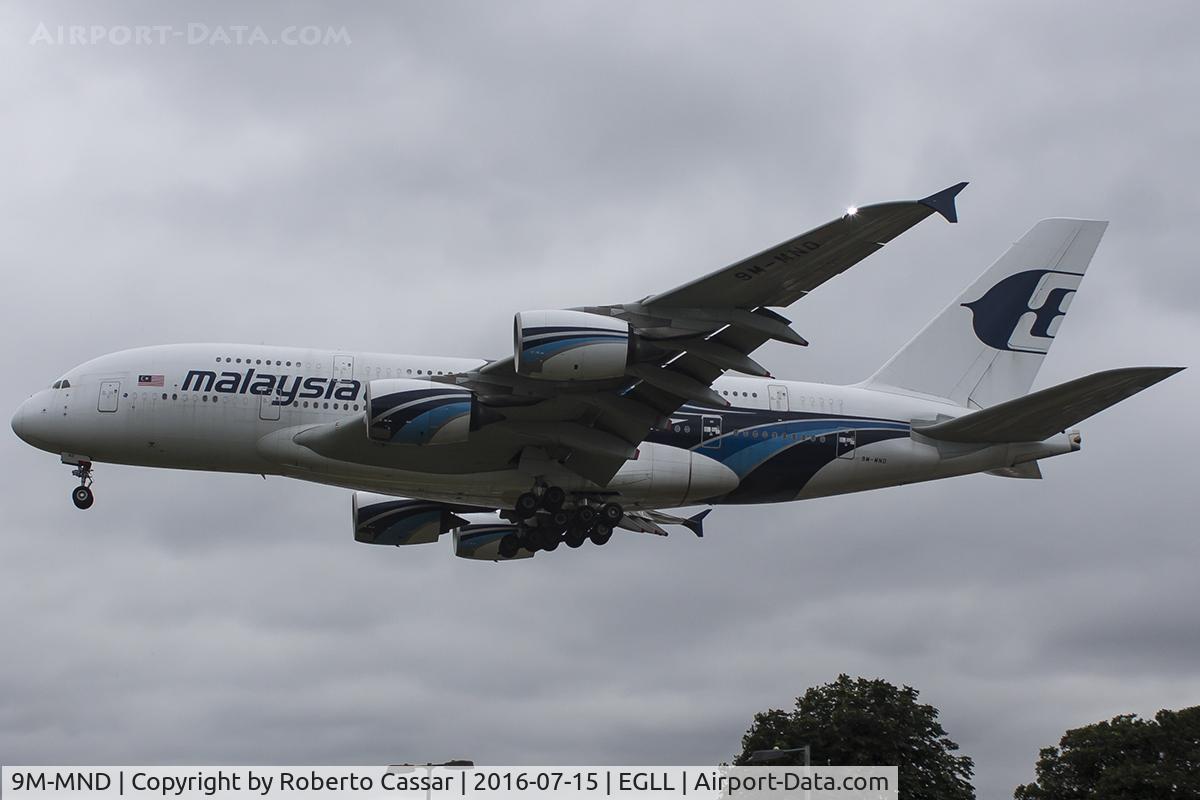 9M-MND, 2012 Airbus A380-841 C/N 089, Heathrow 2016