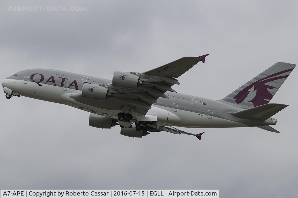 A7-APE, 2015 Airbus A380-861 C/N 0181, Heathrow 2016