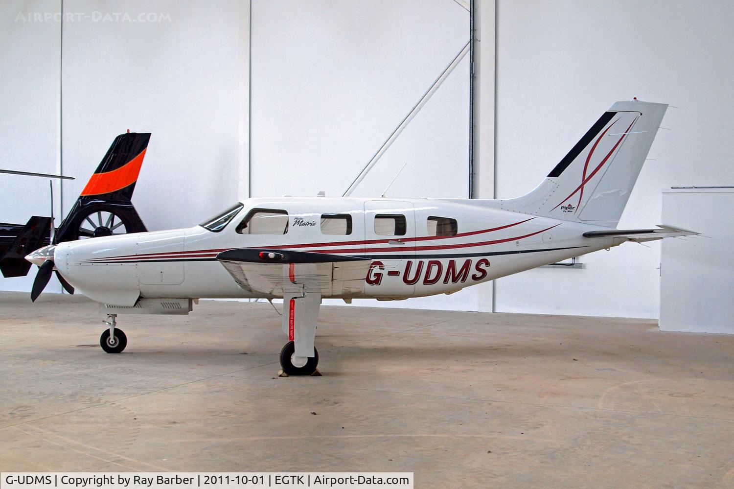 G-UDMS, 2008 Piper PA-46R-350T Malibu Matrix C/N 4692068, Piper PA-46R-350T Malibu Matrix [4692068] (Undergound Digital Media Ltd) Oxford-Kidlington~G 01/10/2011