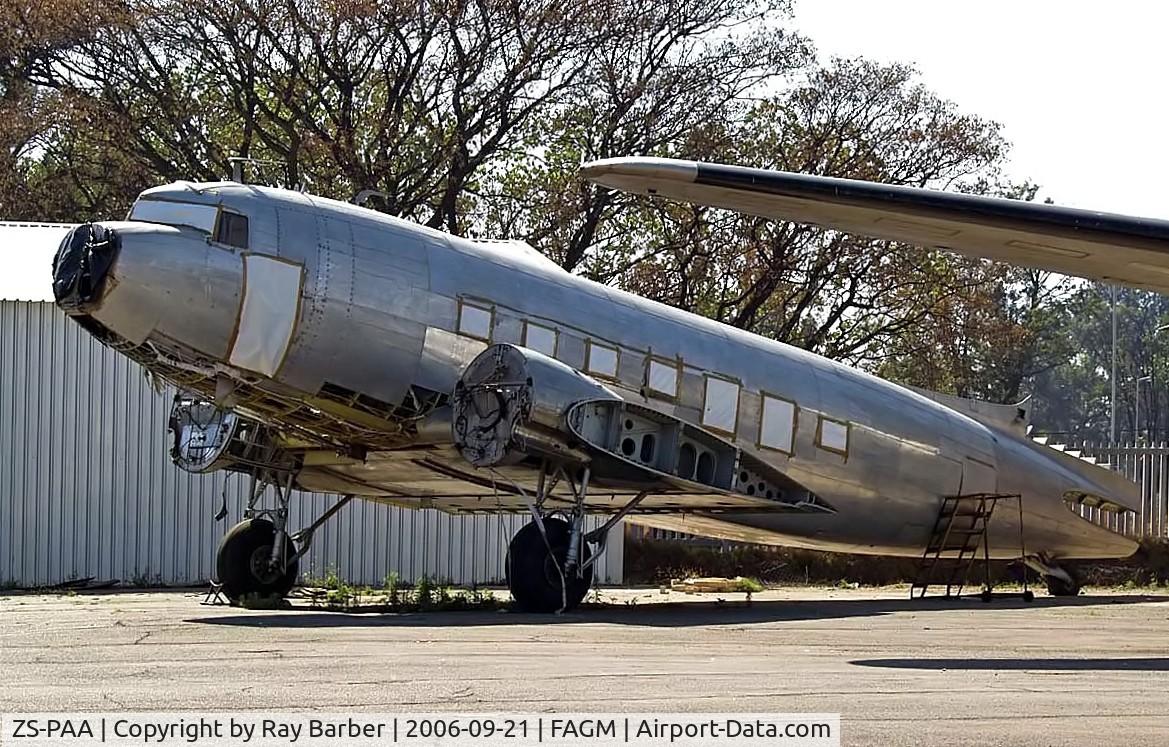 ZS-PAA, 1937 Douglas DC-3A C/N 1984, Douglas DC-3A-197 [1984] (Phoebus Apollo Airlines) Rand~ZS 21/09/2006. Stored unmarked.