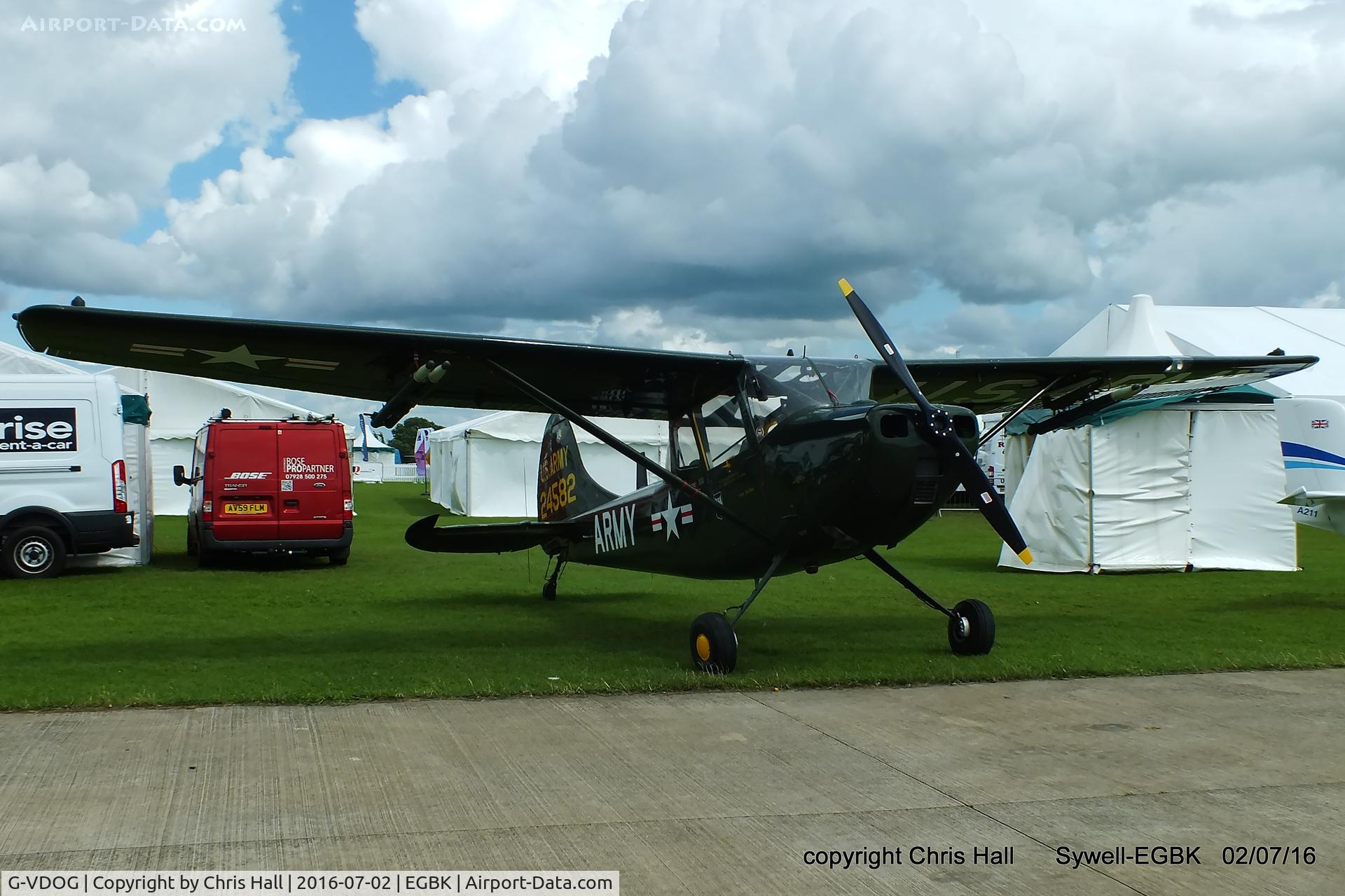 G-VDOG, 1958 Cessna O-1E Bird Dog C/N 24582, at Aeroexpo 2016