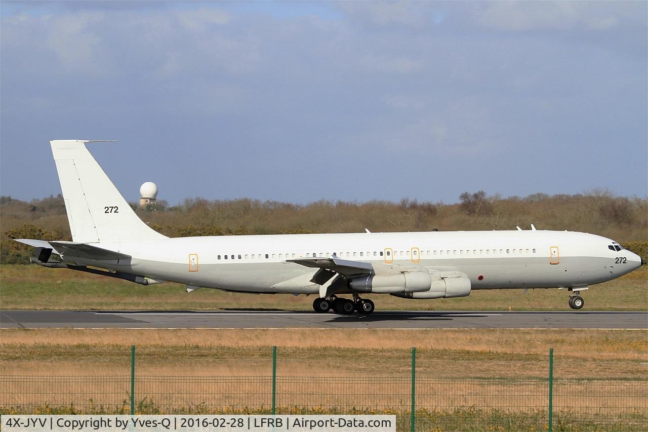 4X-JYV, 1975 Boeing 707-3L6C C/N 21096, Israeli Air Force Boeing 707-3L6C, Landing rwy 07R, Brest-Bretagne Airport (LFRB-BES)