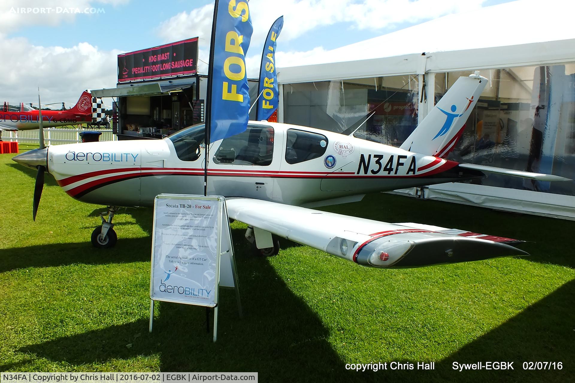 N34FA, 1988 Socata TB-20 Trinidad C/N 866, at Aeroexpo 2016