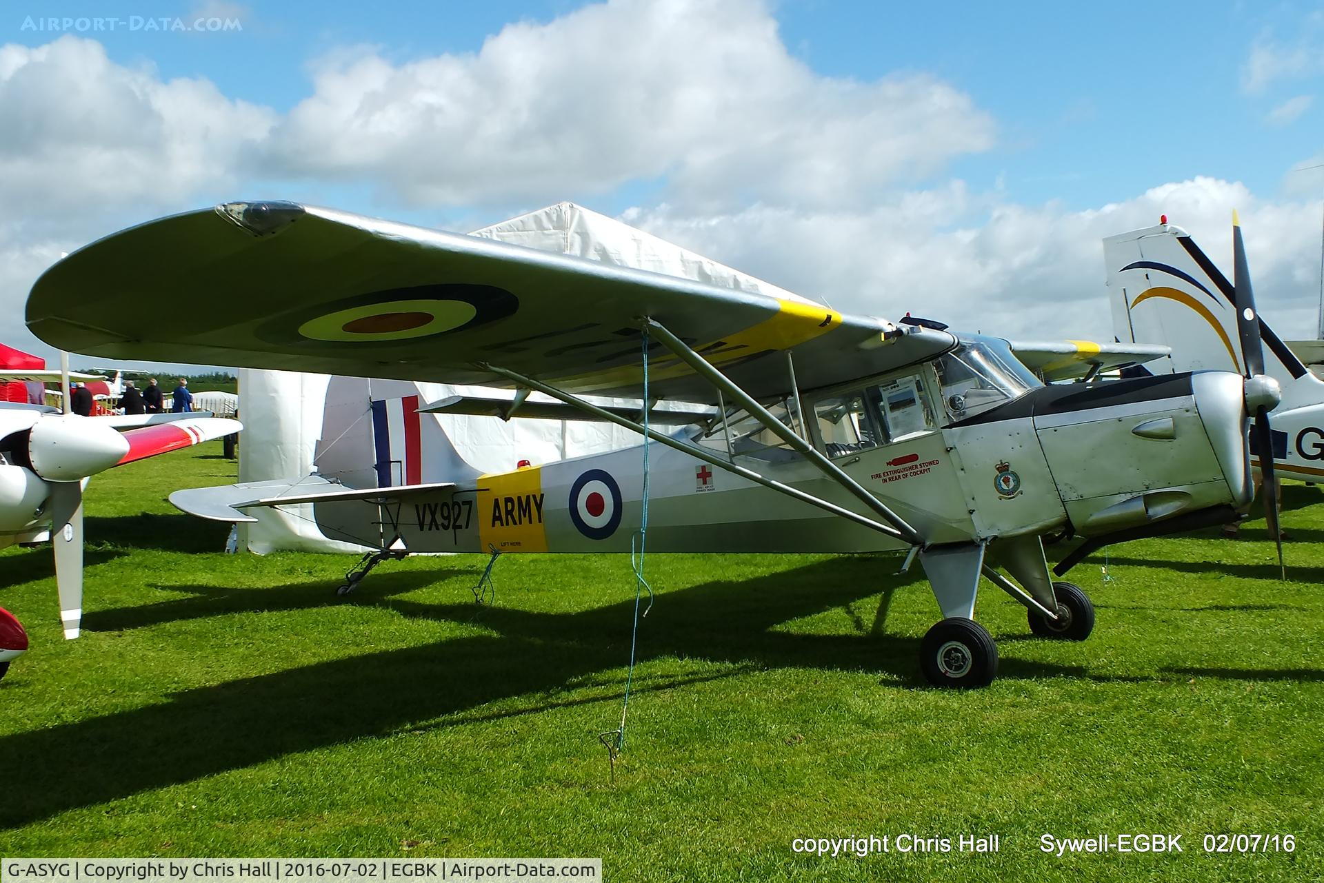 G-ASYG, 1964 Beagle A-61 Terrier 2 C/N B.637, at Aeroexpo 2016