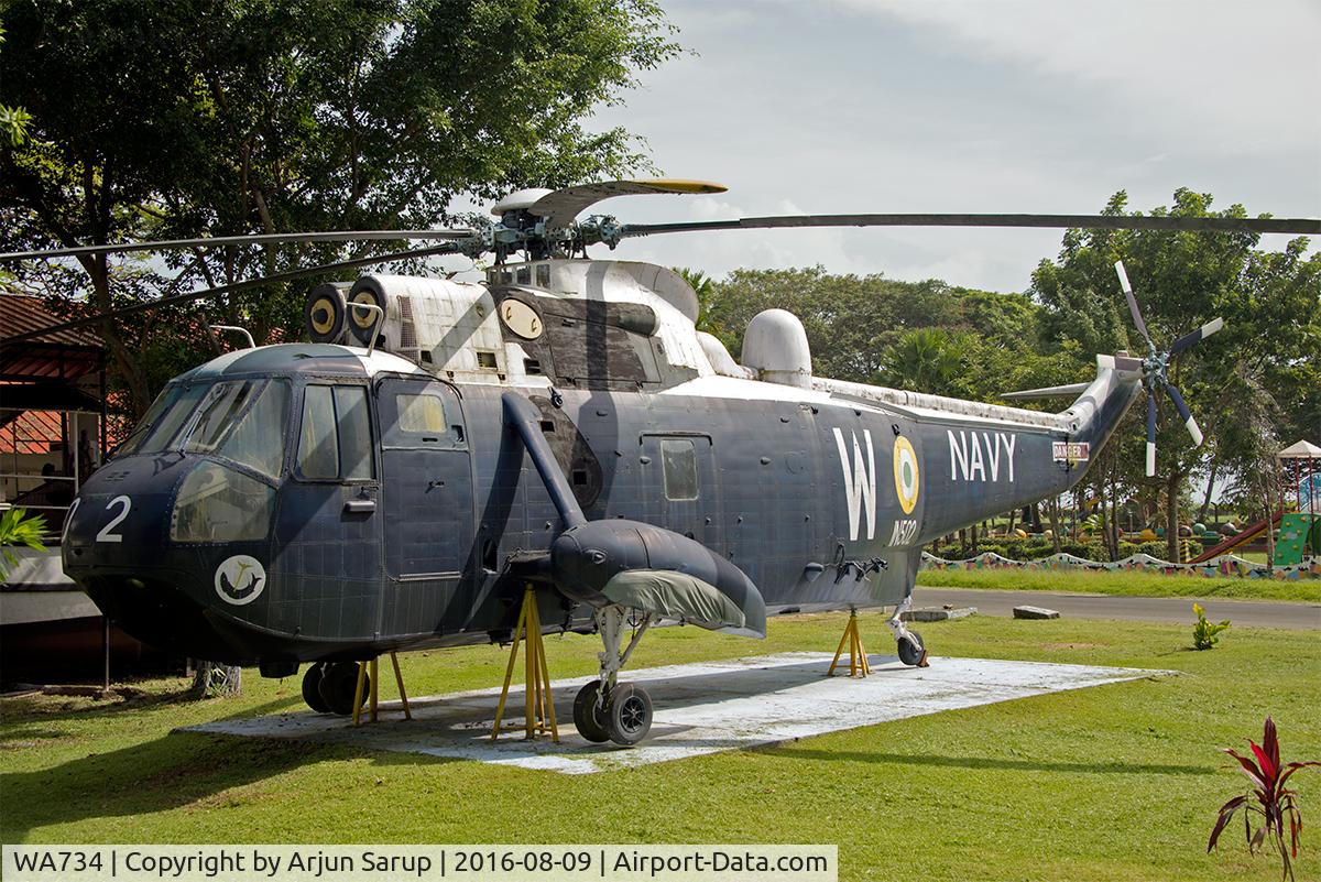WA734, Westland WS-61 Sea King Mk42 C/N WA734, On display at INS Dronacharya, Fort Kochi.