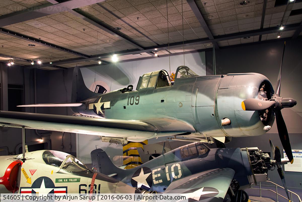54605, Douglas SBD-6 Dauntless C/N 6119, This is the 6th SBD-6 of 450 built, which was the last production model. Earlier models were famous for the Battle of the Coral Sea, the Battle of Midway and defense of Guadalcanal. This Dauntless is painted in the colors of VS-51.