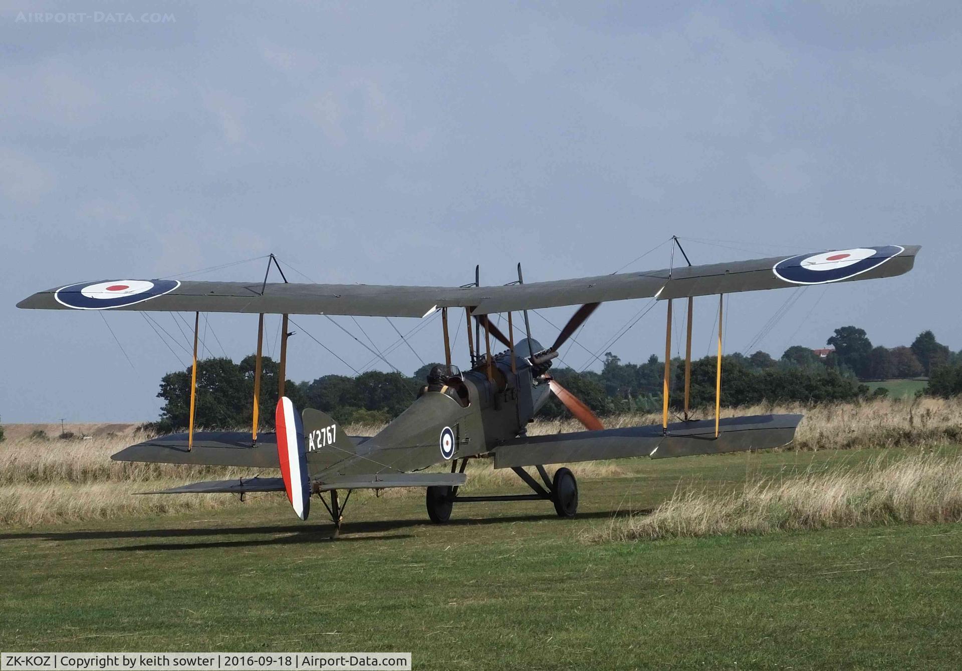 ZK-KOZ, 2014 Royal Aircraft Factory BE-2e Replica C/N 752, Taxying out to display at Stow MAries