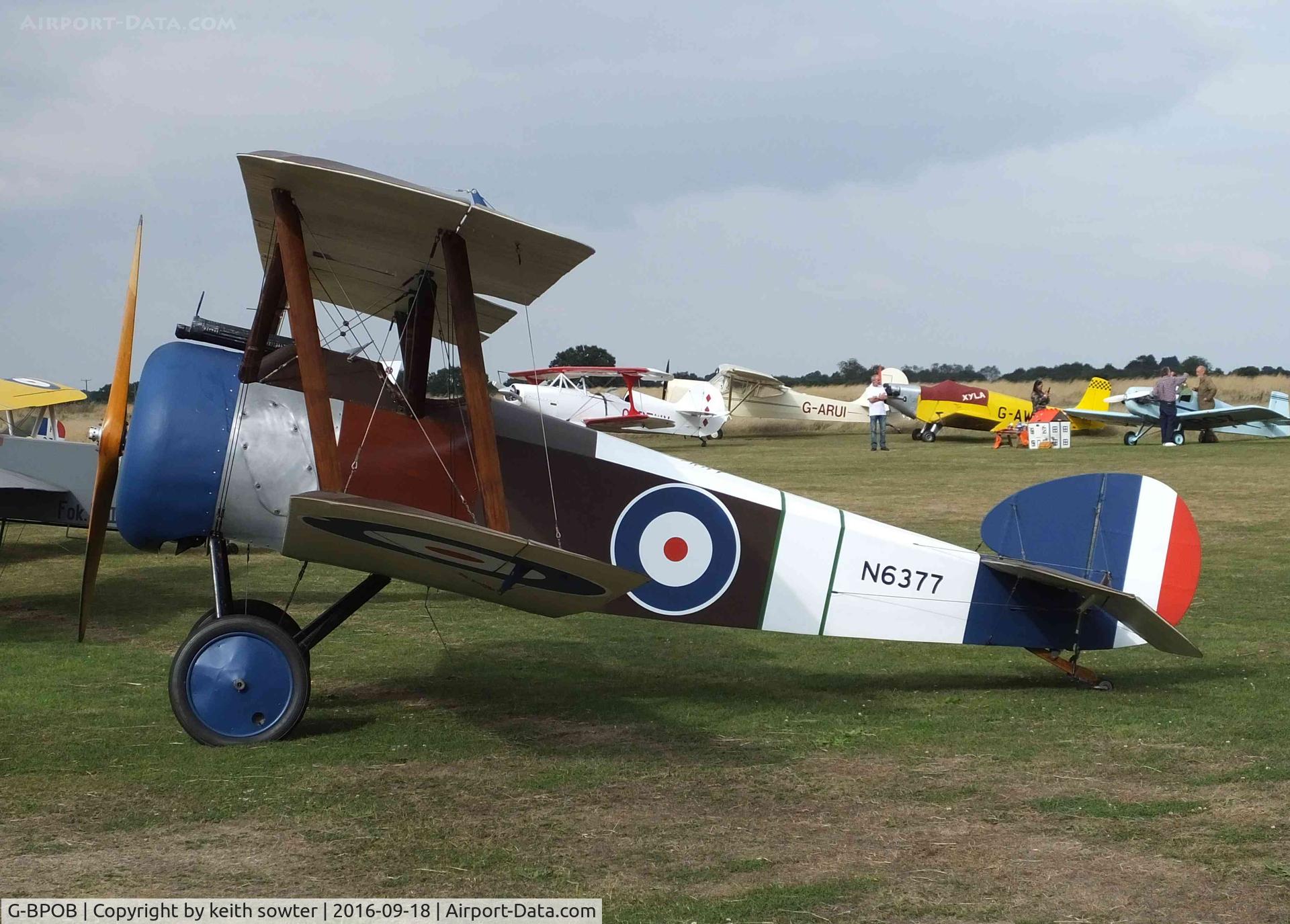 G-BPOB, 1974 Sopwith F.1 Camel Replica C/N TM-10, On display at Stow MAries