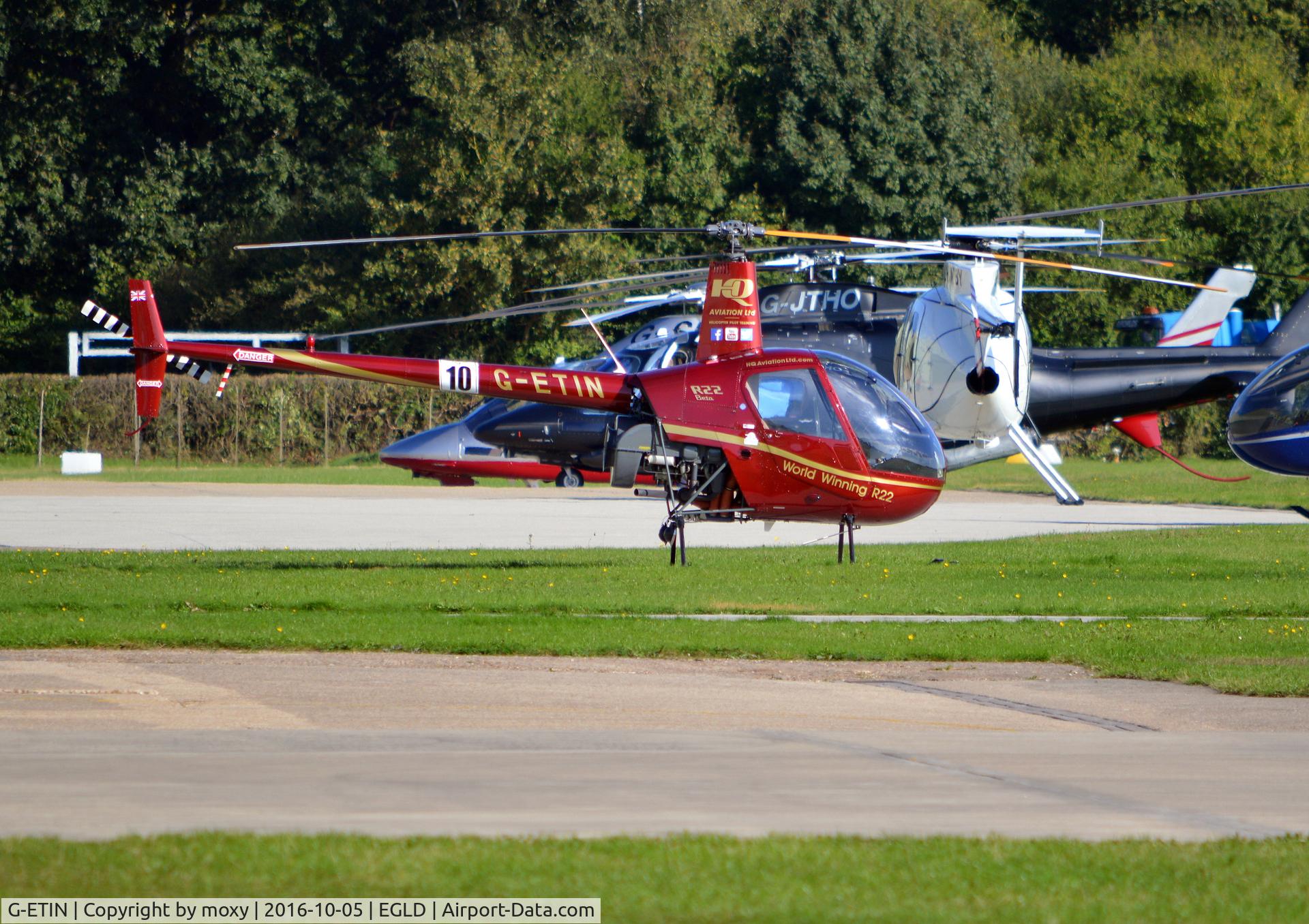 G-ETIN, 1988 Robinson R22 Beta C/N 0853, Robinson R22 Beta at Denham. Ex N9081D