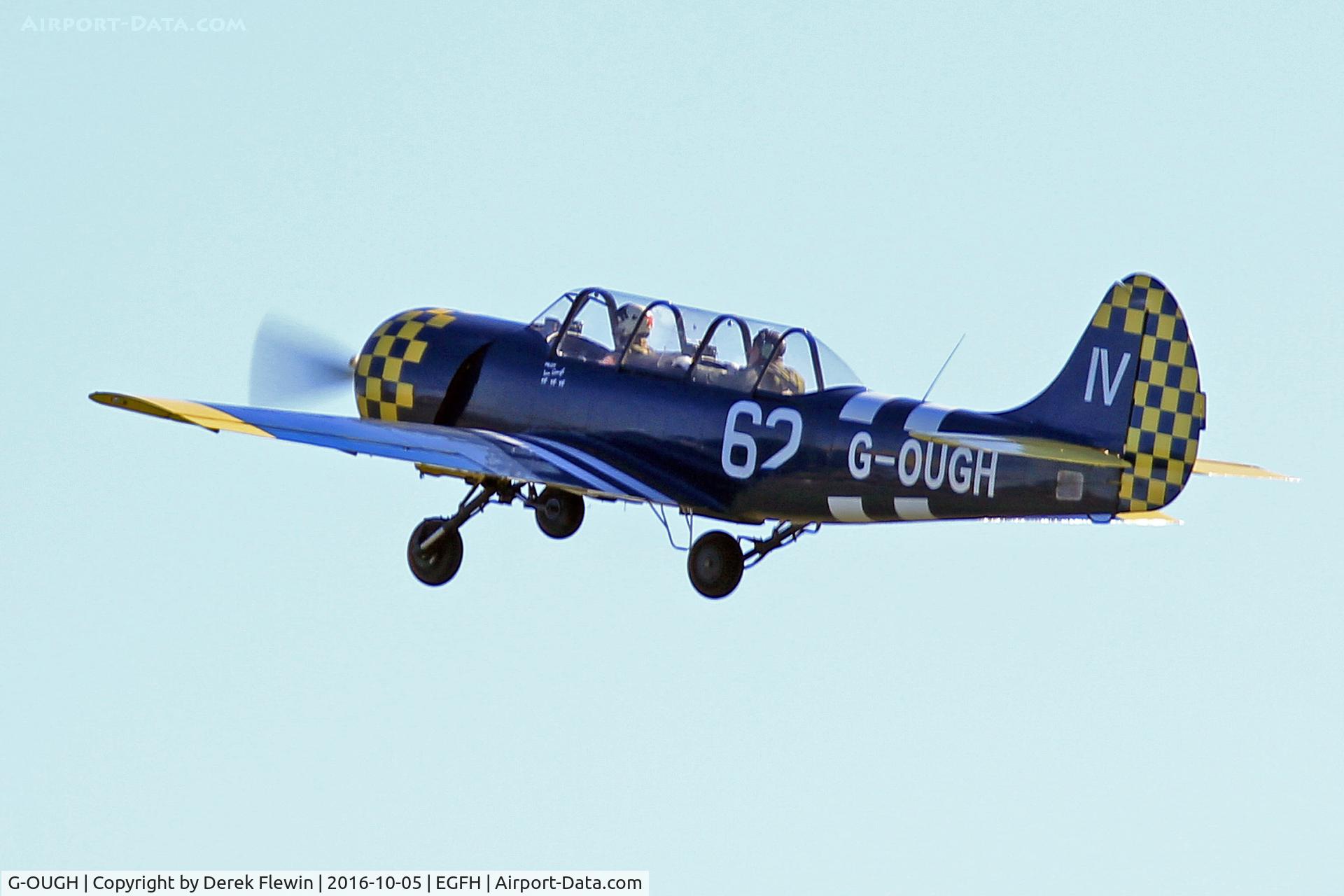 G-OUGH, 1987 Bacau Yak-52 C/N 877404, Yak-52, Swansea based, previously 16, LY-AOK, 
G-LAOK, seen pulling out from runway 10.
