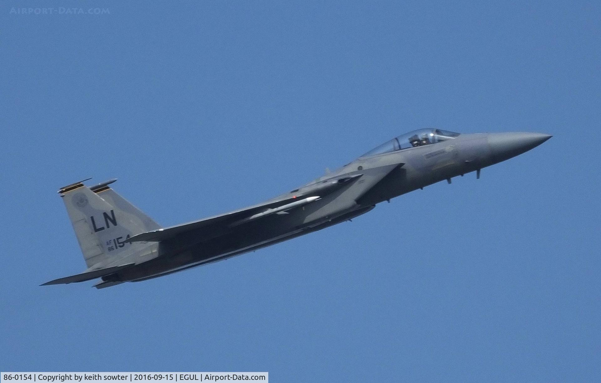 86-0154, 1986 McDonnell Douglas F-15C Eagle C/N 1001/C382, Climbing away
