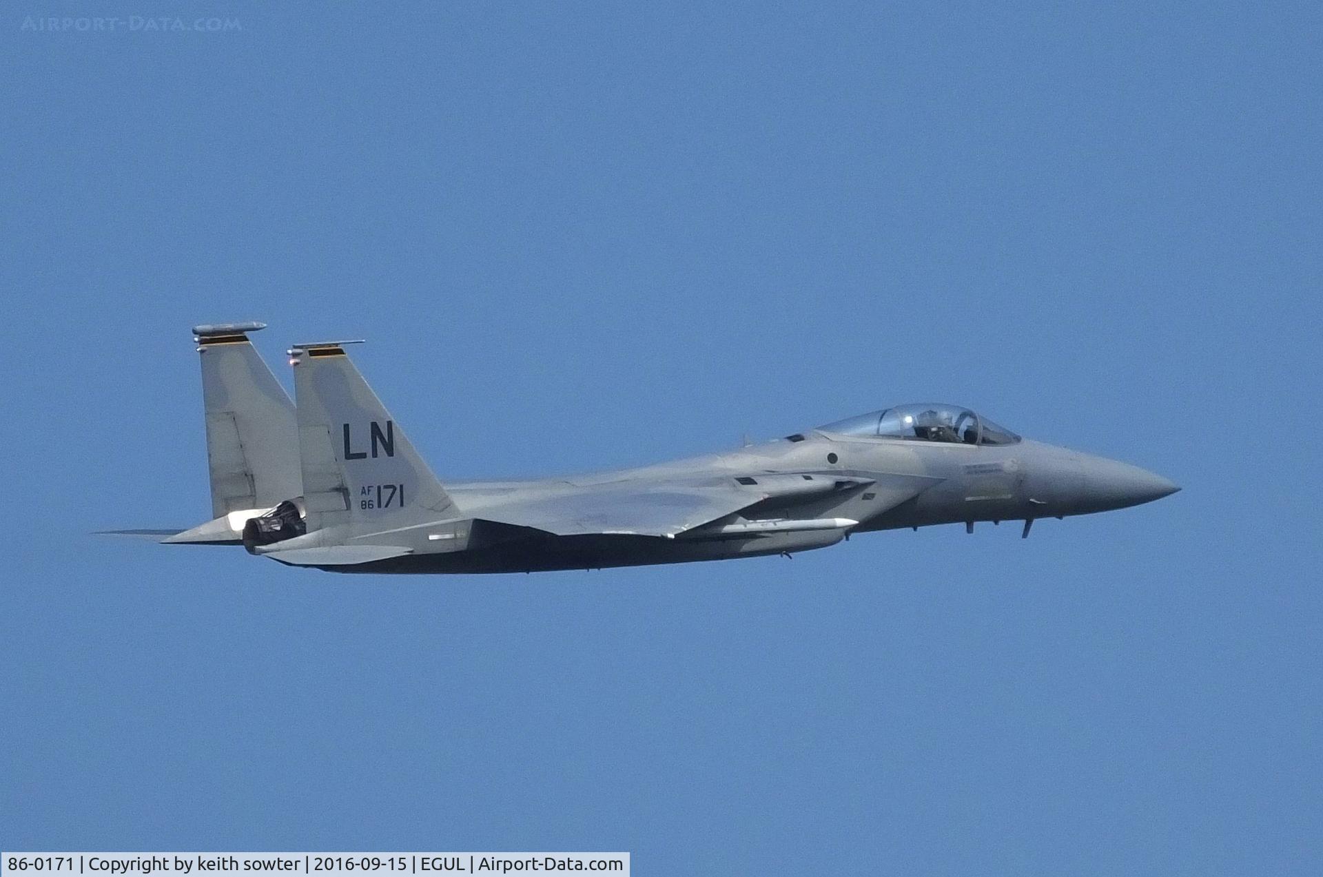 86-0171, 1986 McDonnell Douglas F-15C Eagle C/N 1020/C399, Climbing away
