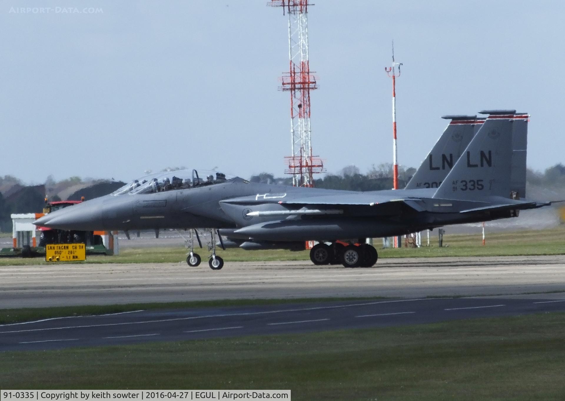 91-0335, 1991 McDonnell Douglas F-15E Strike Eagle C/N 1242/E200, Final checks prior to departure