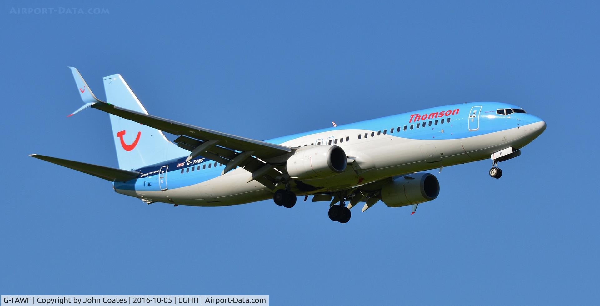G-TAWF, 2012 Boeing 737-8K5 C/N 37244, Current based aircraft on finals to 08