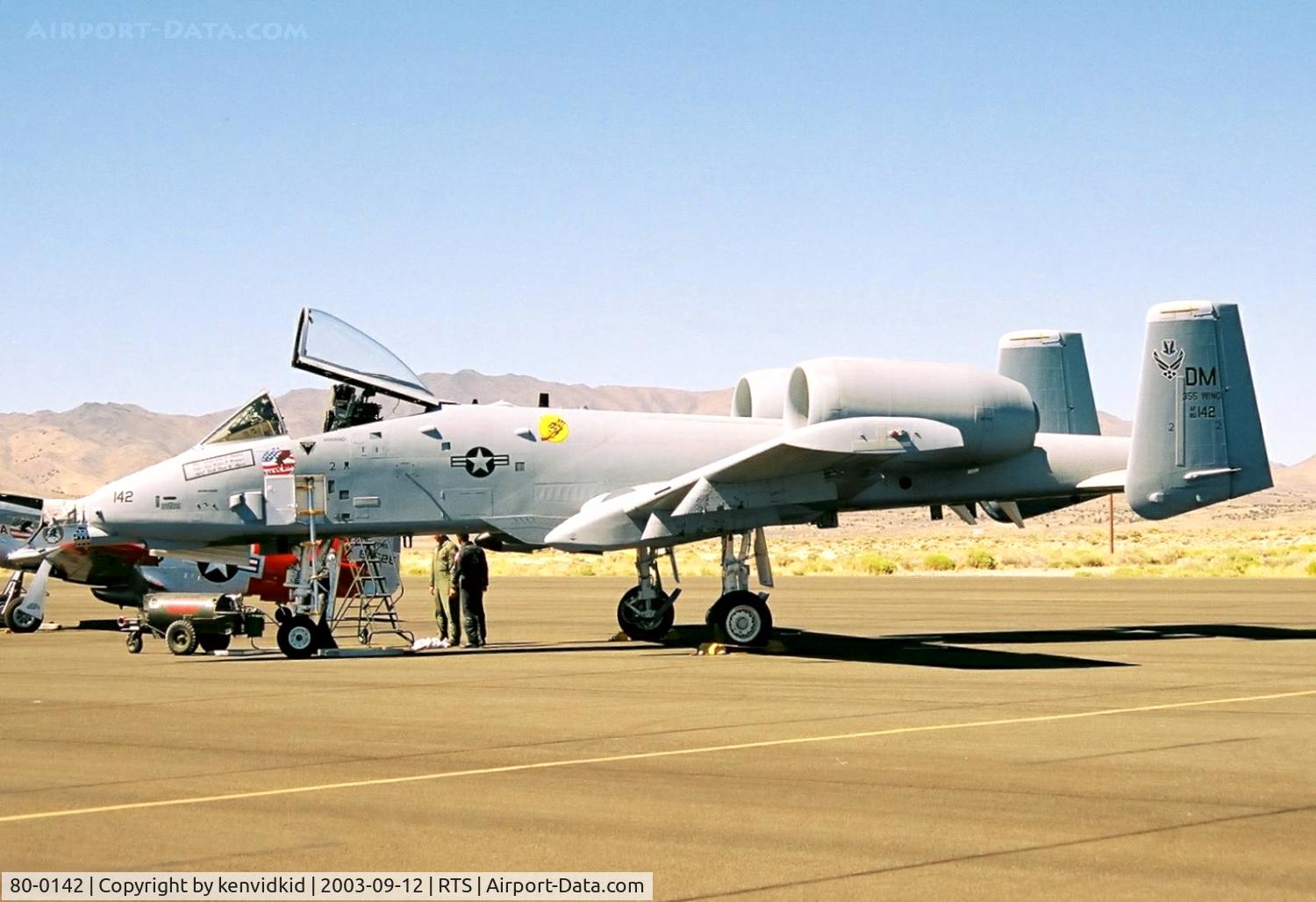 80-0142, 1990 Fairchild Republic A-10A Thunderbolt II C/N A10-0492, At the 2003 Reno Air Races.