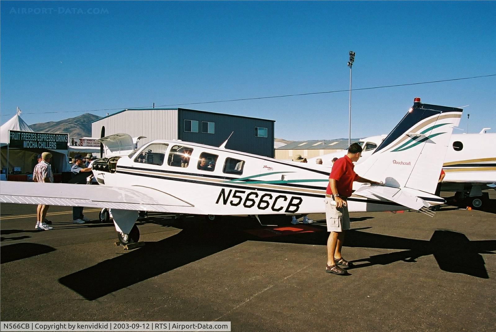 N566CB, Raytheon Aircraft Company A36 Bonanza C/N E-3505, At the 2003 Reno Air Races.