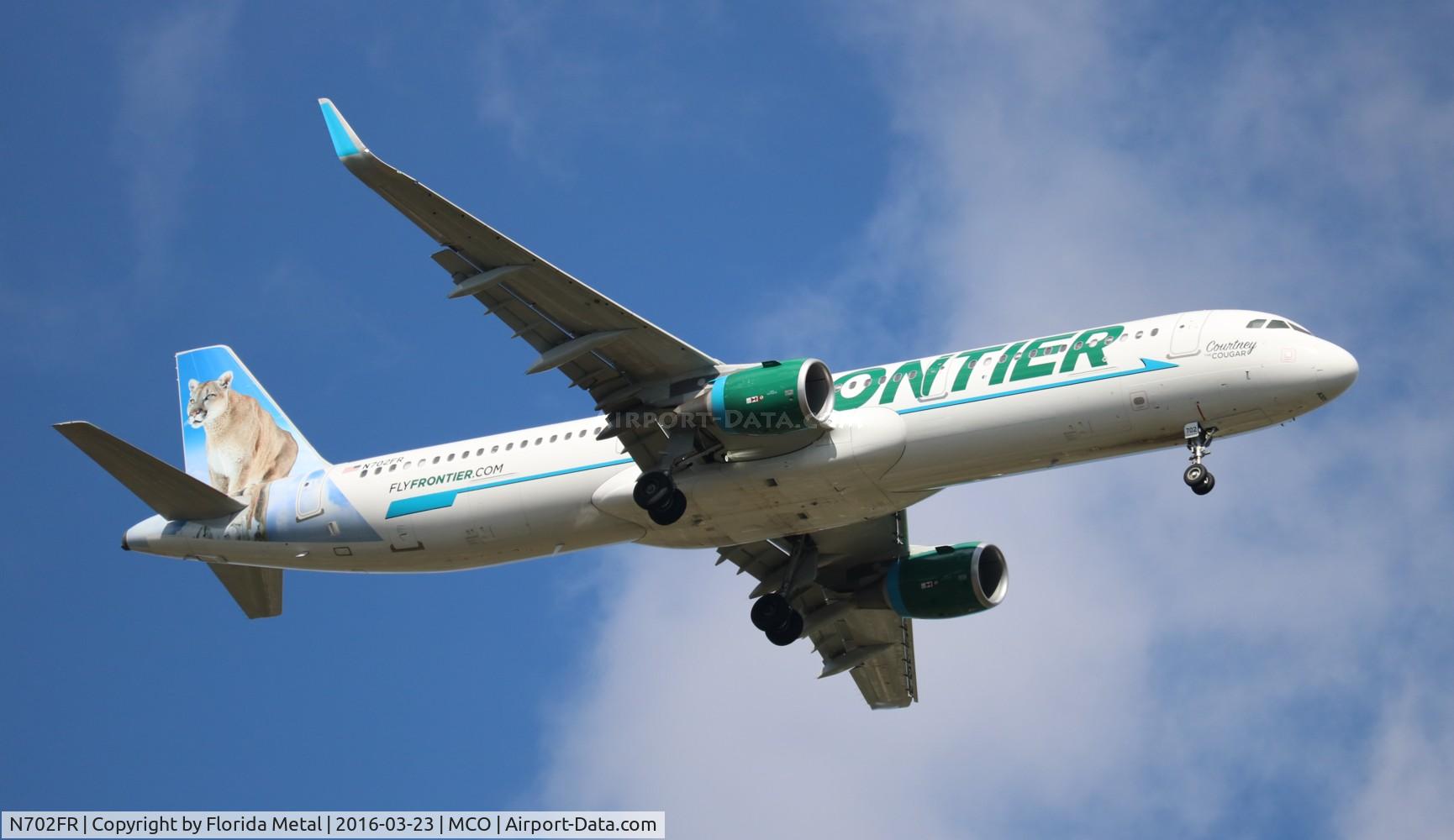 N702FR, 2015 Airbus A321-211 C/N 6825, Frontier Courtney the Cougar