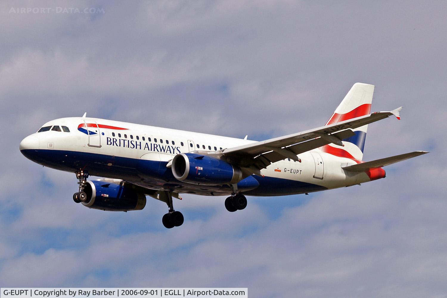 G-EUPT, 2000 Airbus A319-131 C/N 1380, Airbus A319-131 [1380] (British Airways) Heathrow~G 01/09/2006. On finals 27L.