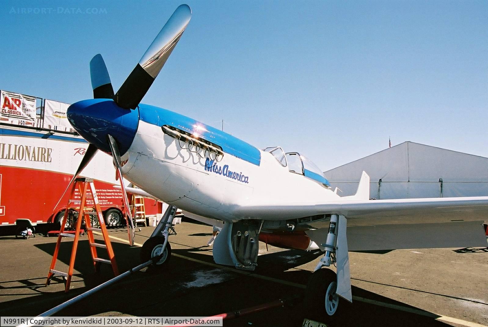 N991R, 1993 North American P-51D Mustang C/N 122-41076, At the 2003 Reno Air Races.