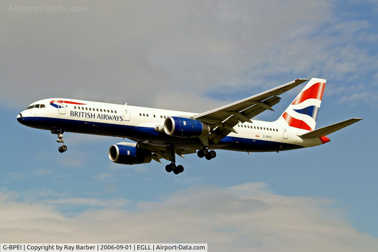 G-BPEI, 1994 Boeing 757-236 C/N 25806, Boeing 757-236 [25806] (British Airways) Heathrow~G 01/09/2006. On finals 27L.