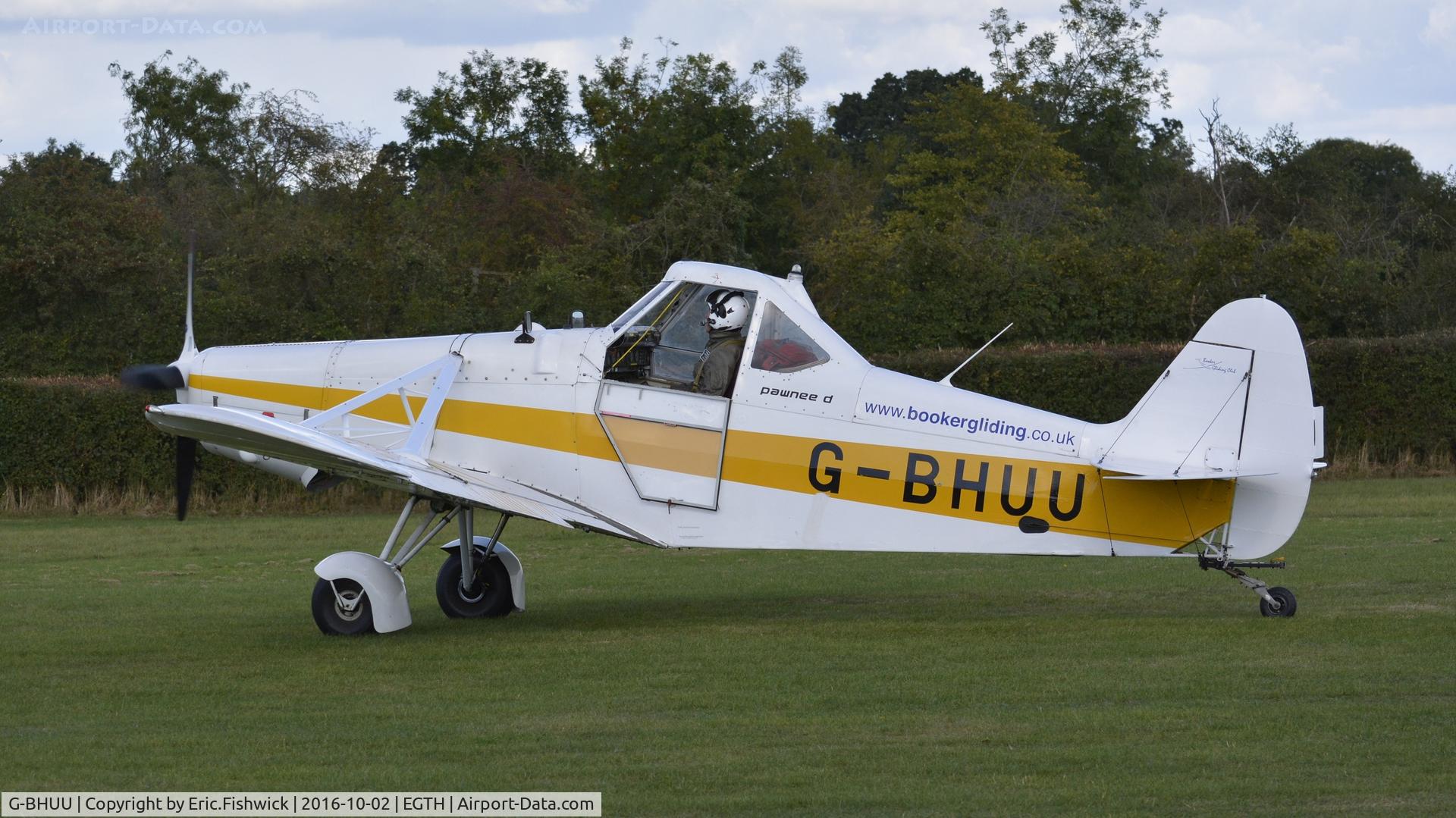 G-BHUU, 1980 Piper PA-25-235 Pawnee C/N 25-8056035, 1. G-BHUU returning from a mission at Shuttleworth Collection's magnificent 'Season Finale,' October, 2016.