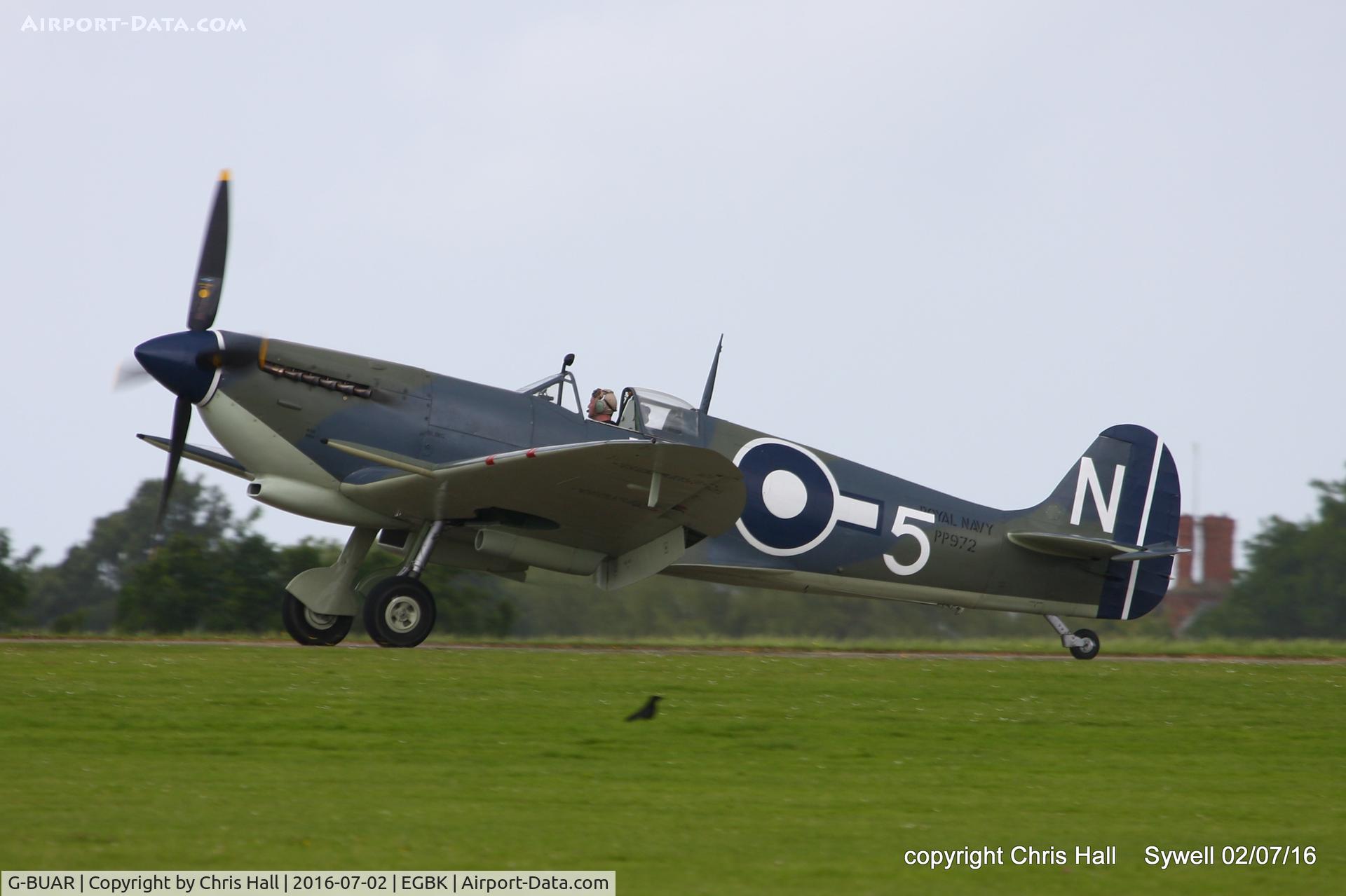G-BUAR, 1944 Supermarine 358 Seafire LF.III C/N AIR/2605/C23(C), at Aeroexpo 2016