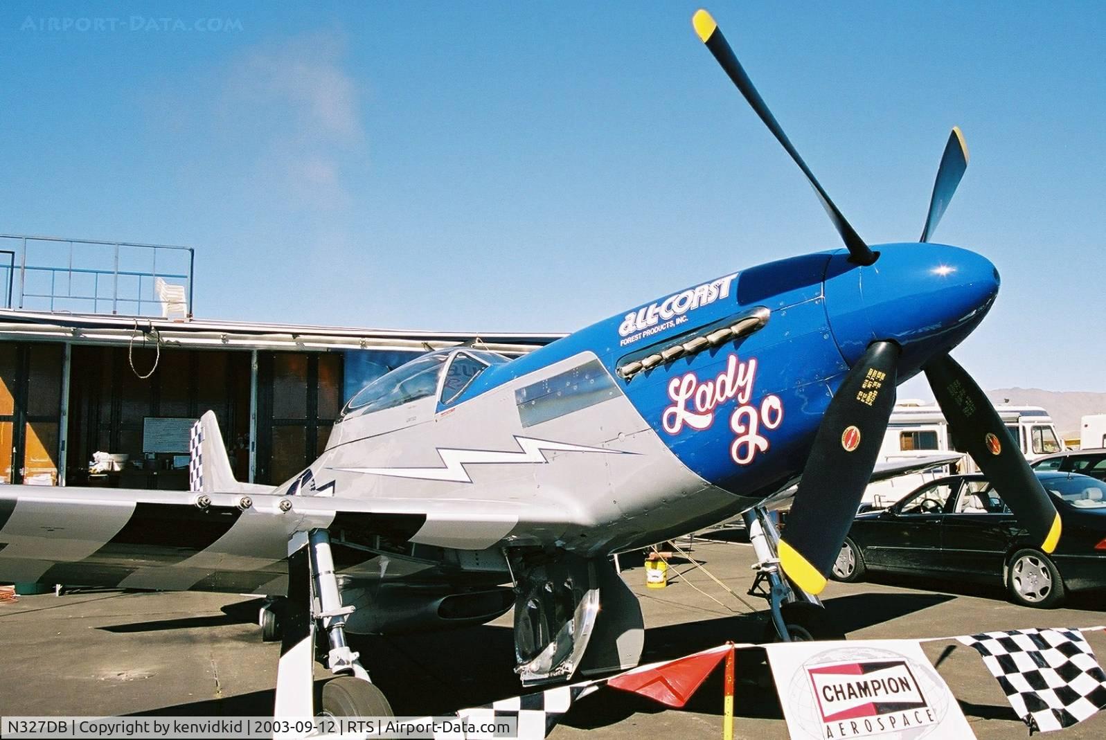 N327DB, 1944 North American P-51D Mustang C/N 44-84860, At the 2003 Reno Air Races.