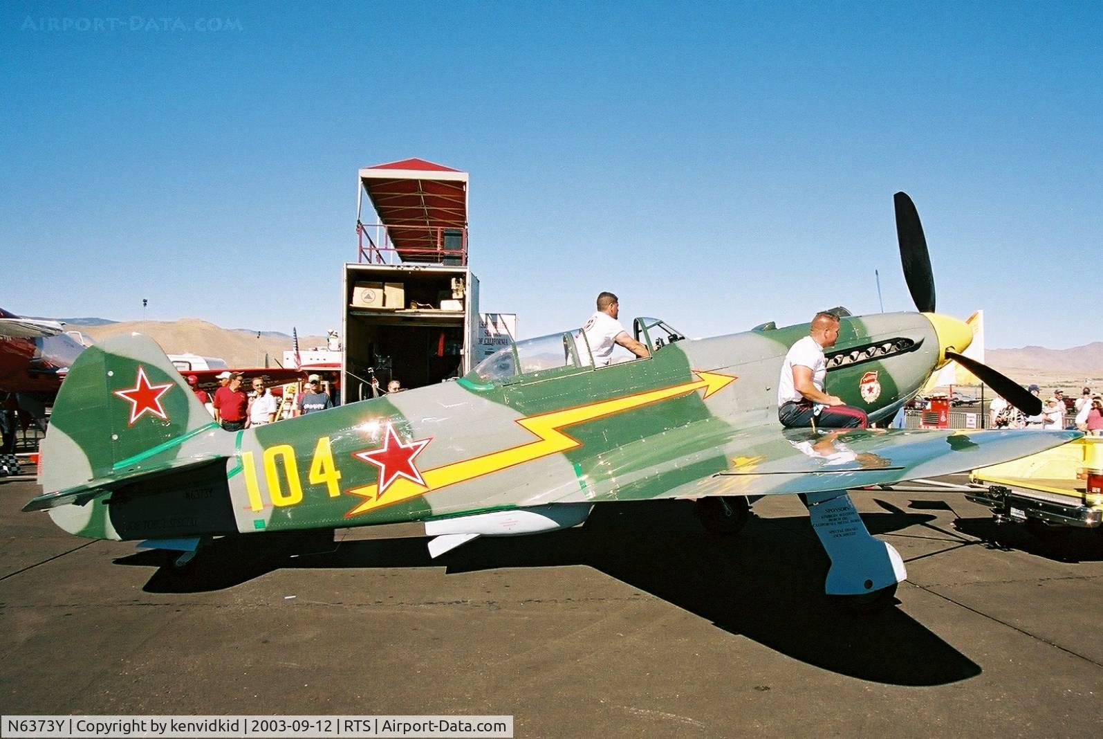 N6373Y, 1997 Yakovlev Yak-9U-M C/N 0470404, At the 2003 Reno Air Races.