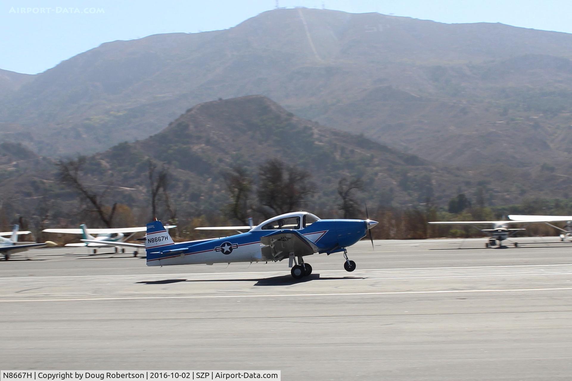 N8667H, 1947 North American Navion C/N NAV-4-667, 1947 North American NAVION, Continental IO-520 285 Hp upgrade, landing roll Rwy 22. Young Eagles flight