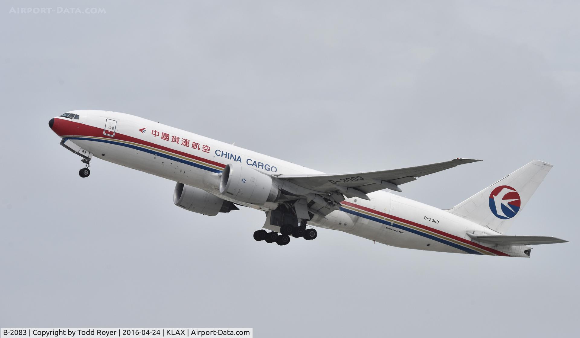 B-2083, 2011 Boeing 777-F6N C/N 37717, Departing LAX