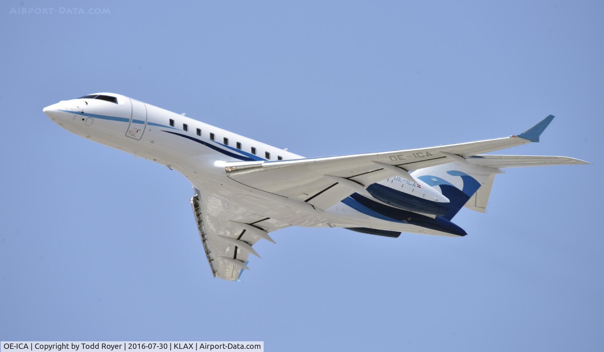 OE-ICA, 2013 Bombardier BD-700-1A10 Global 5000 C/N 9542, Departing LAX