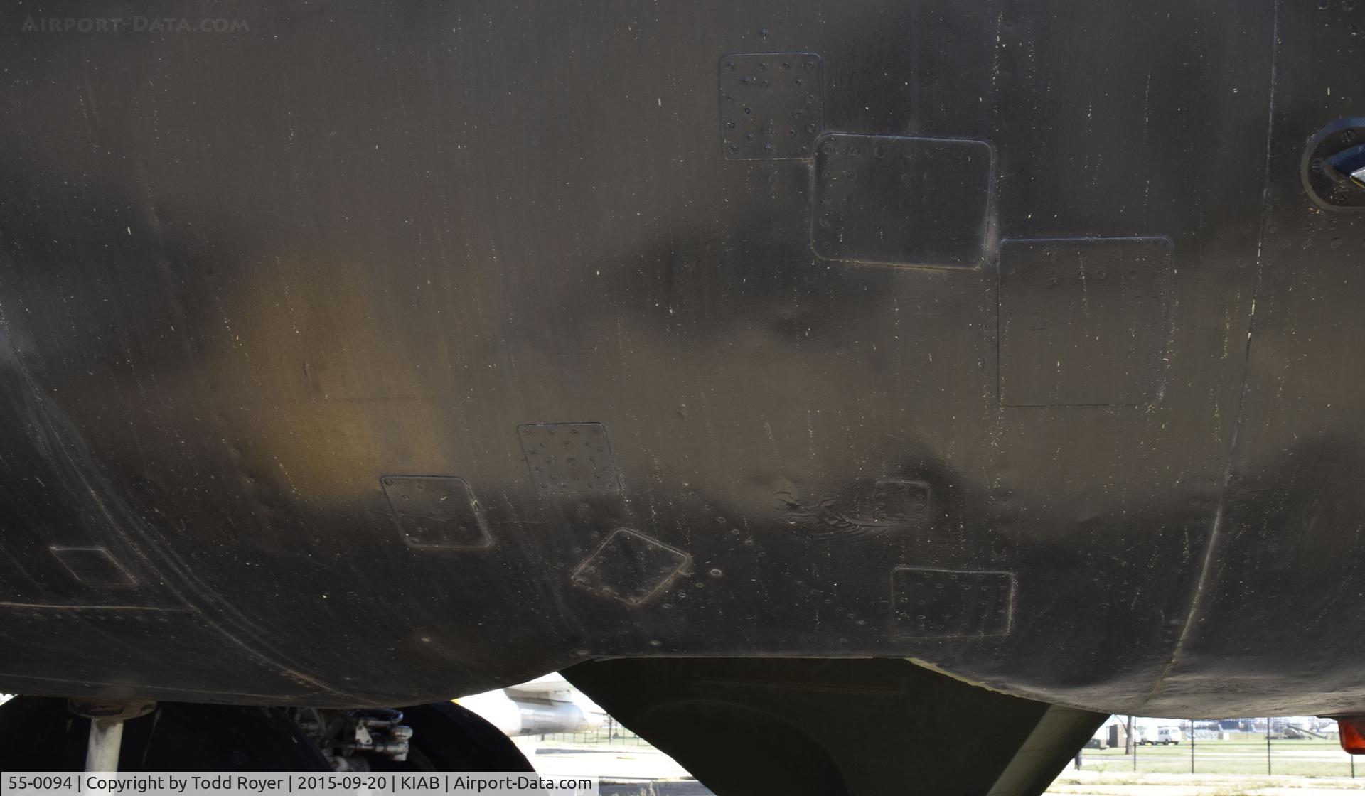 55-0094, 1957 Boeing B-52D-60-BO Stratofortress C/N 17210, Patches covering damage caused by a surface to air missile over Vietnam