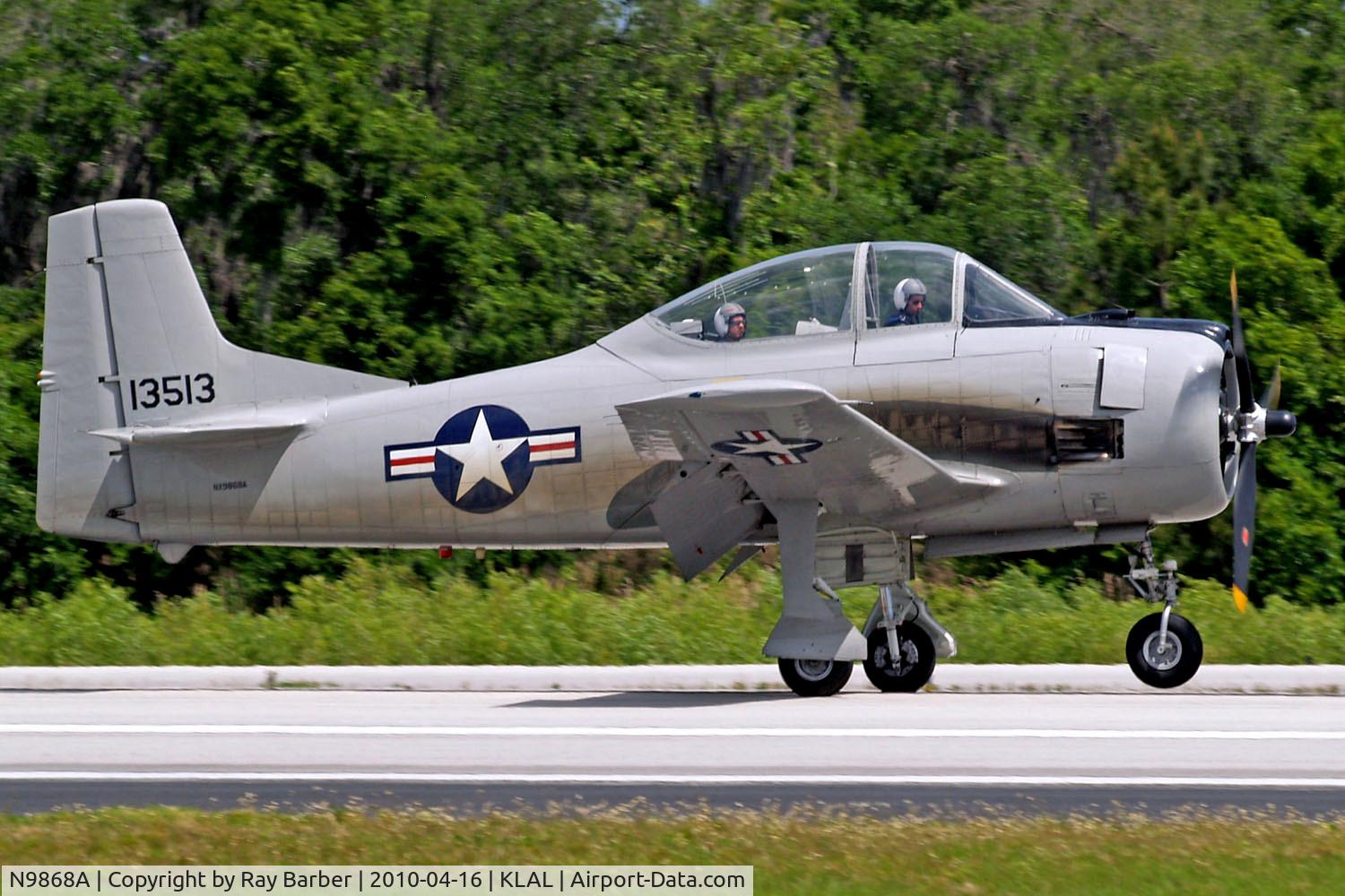 N9868A, 1951 North American T-28D Trojan C/N 174-51 (51-3513), North American T-28A Fennec [174-51] Lakeland-Linder~N 16/04/2010. Also marked 13513.