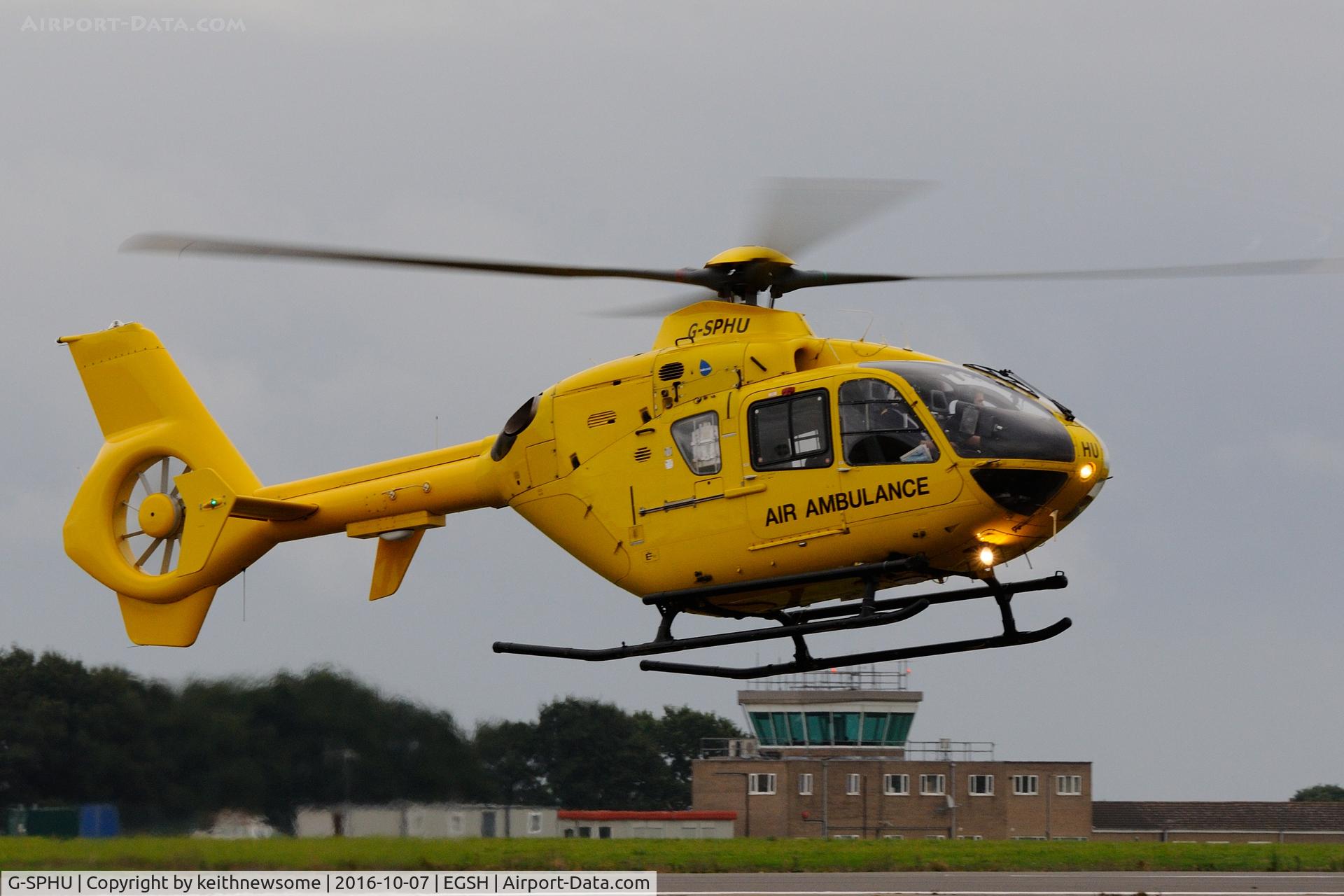 G-SPHU, 2002 Eurocopter EC-135T-2 C/N 0245, Evening arrival.