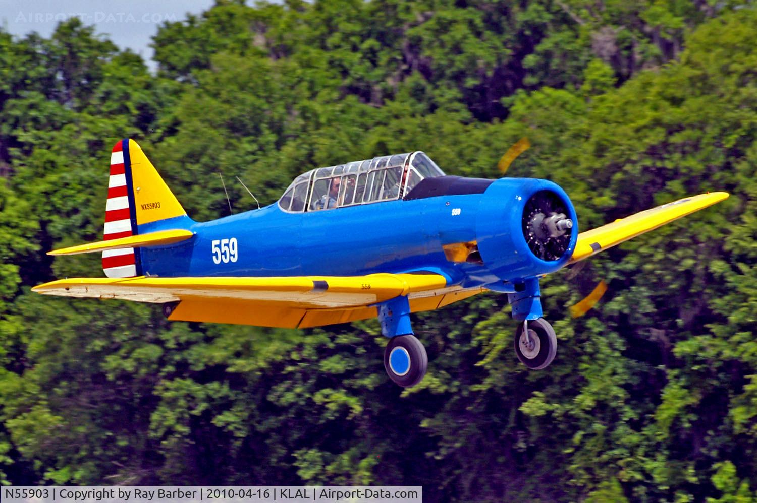 N55903, 1939 North American NA-64 C/N 64-3022, North American NA-64 Yale Mk.1 [64-3022] Lakeland-Linder~N 16/04/2010. Marked NX55903.